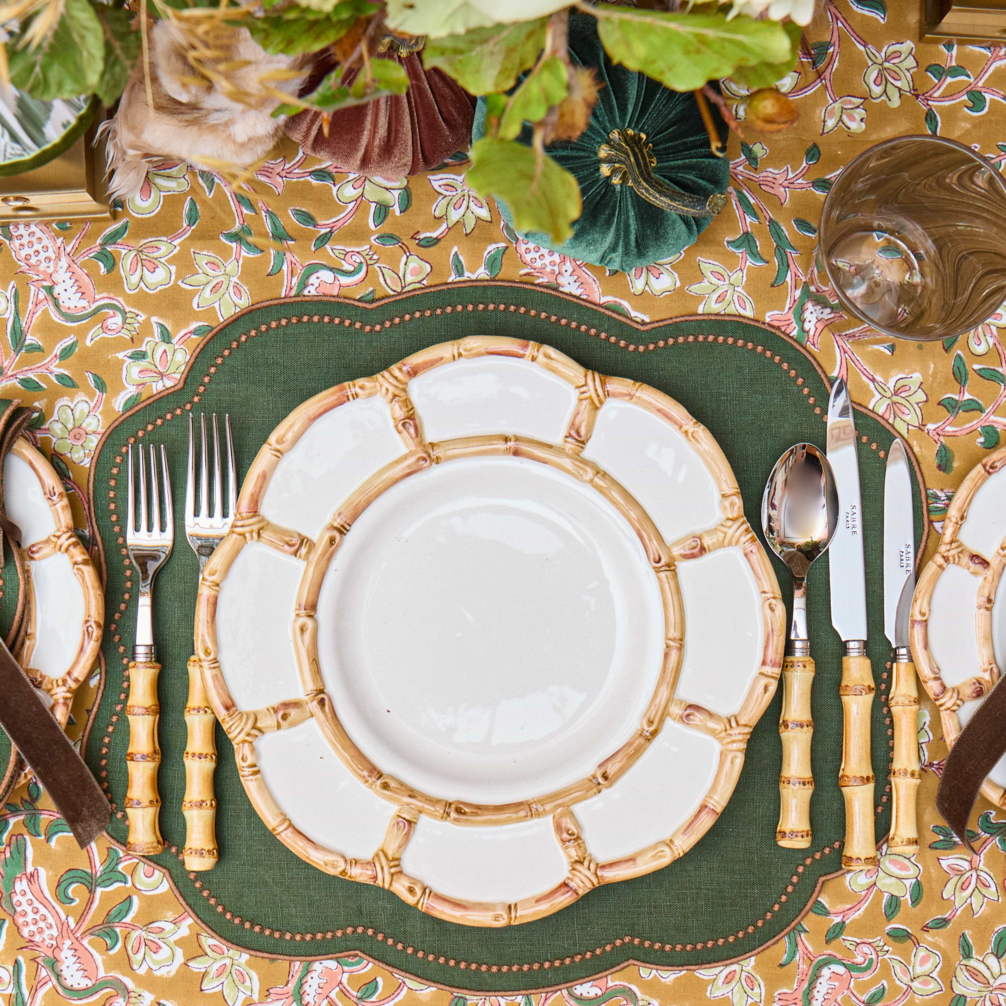 Petal Bamboo Ceramic Dinner Plate