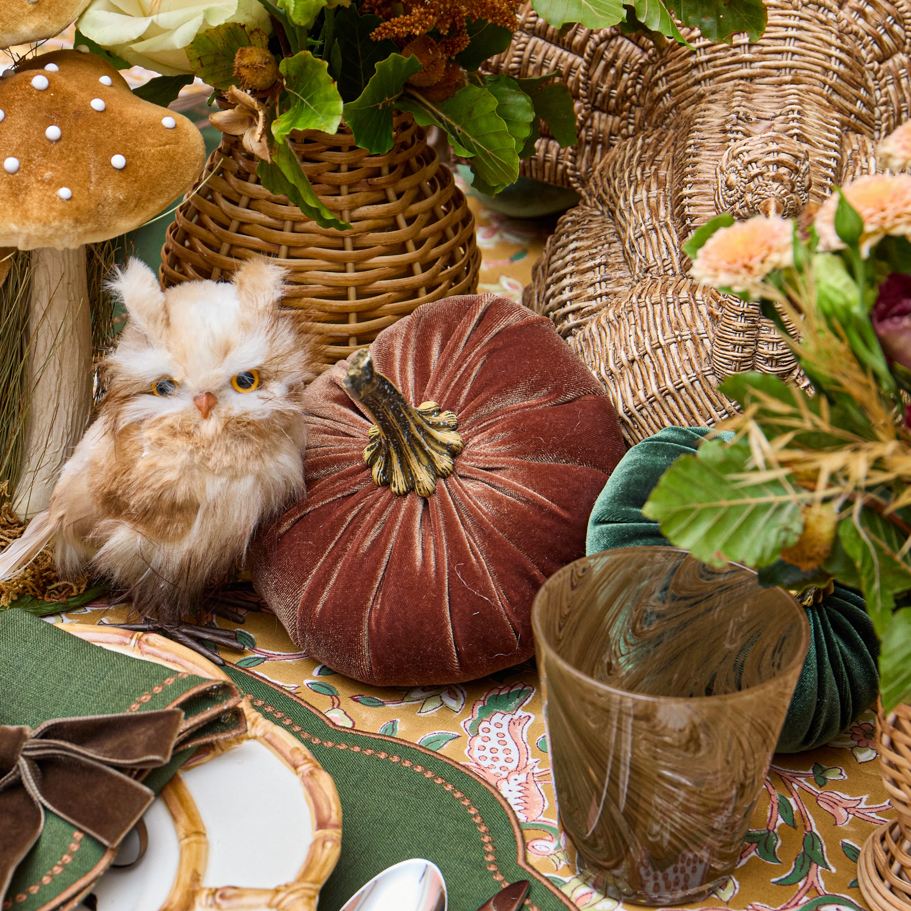 Chestnut & Moss Green Pumpkin Family