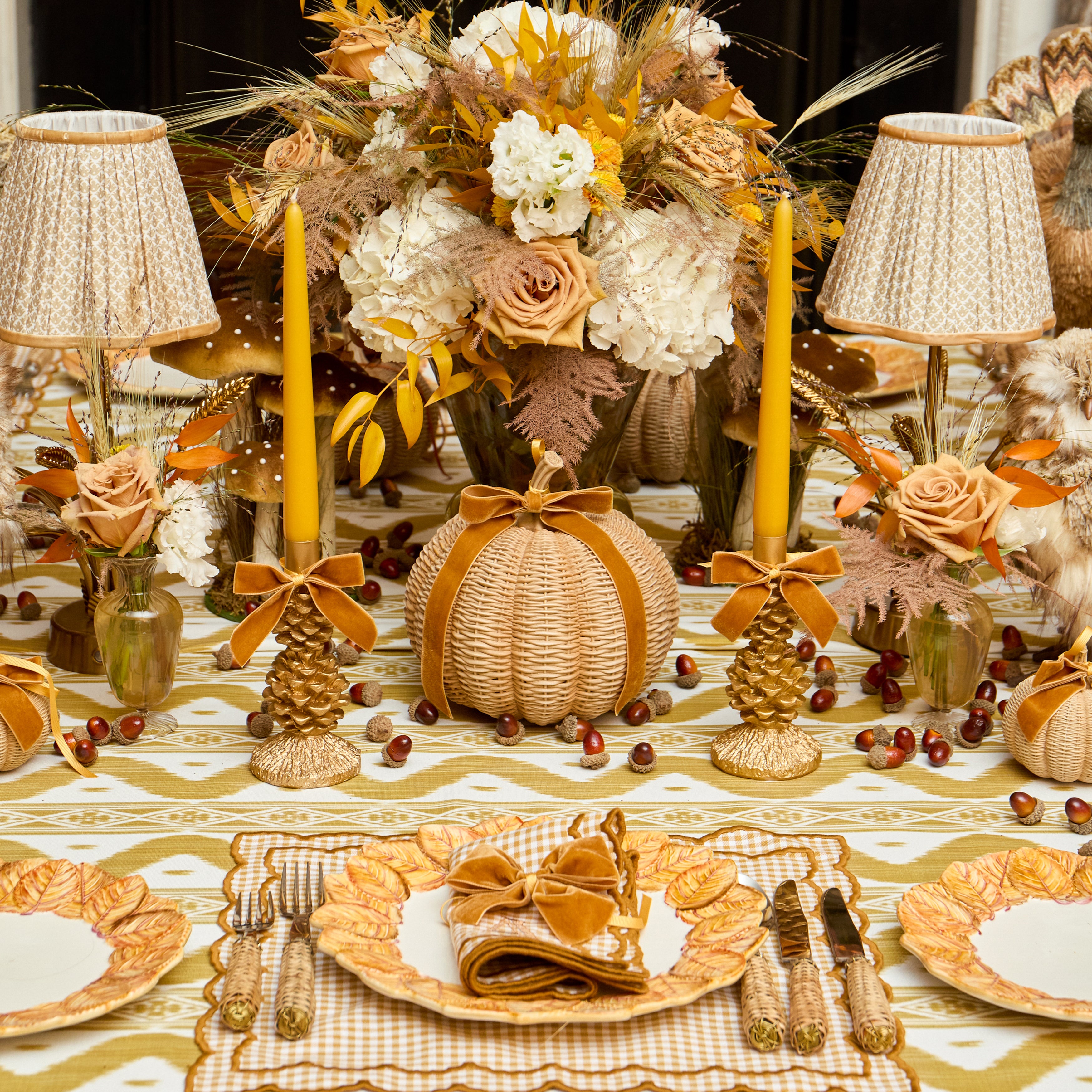 Extra Small Basketweave Pumpkins (Set of 4)