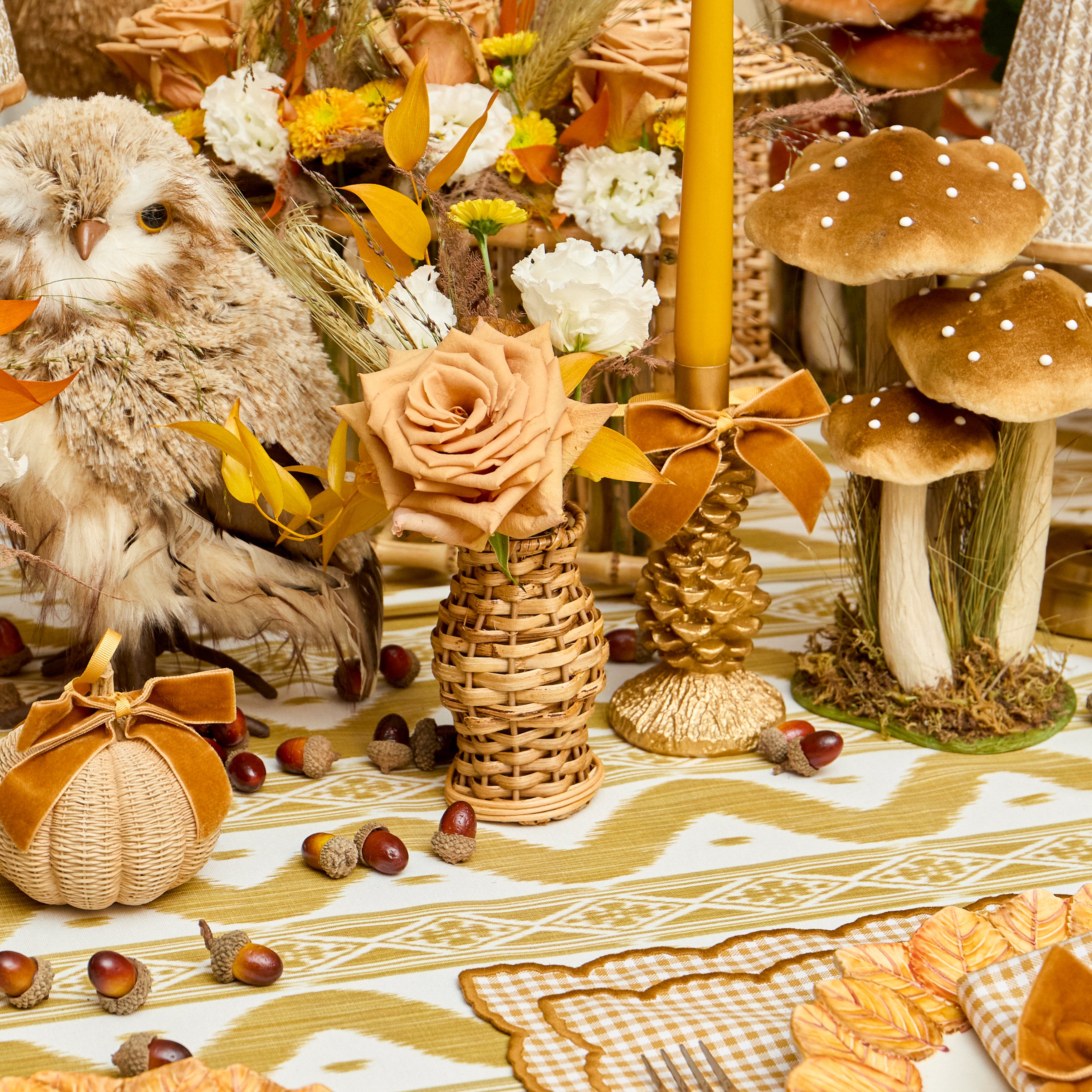 Extra Small Basketweave Pumpkins (Set of 4)