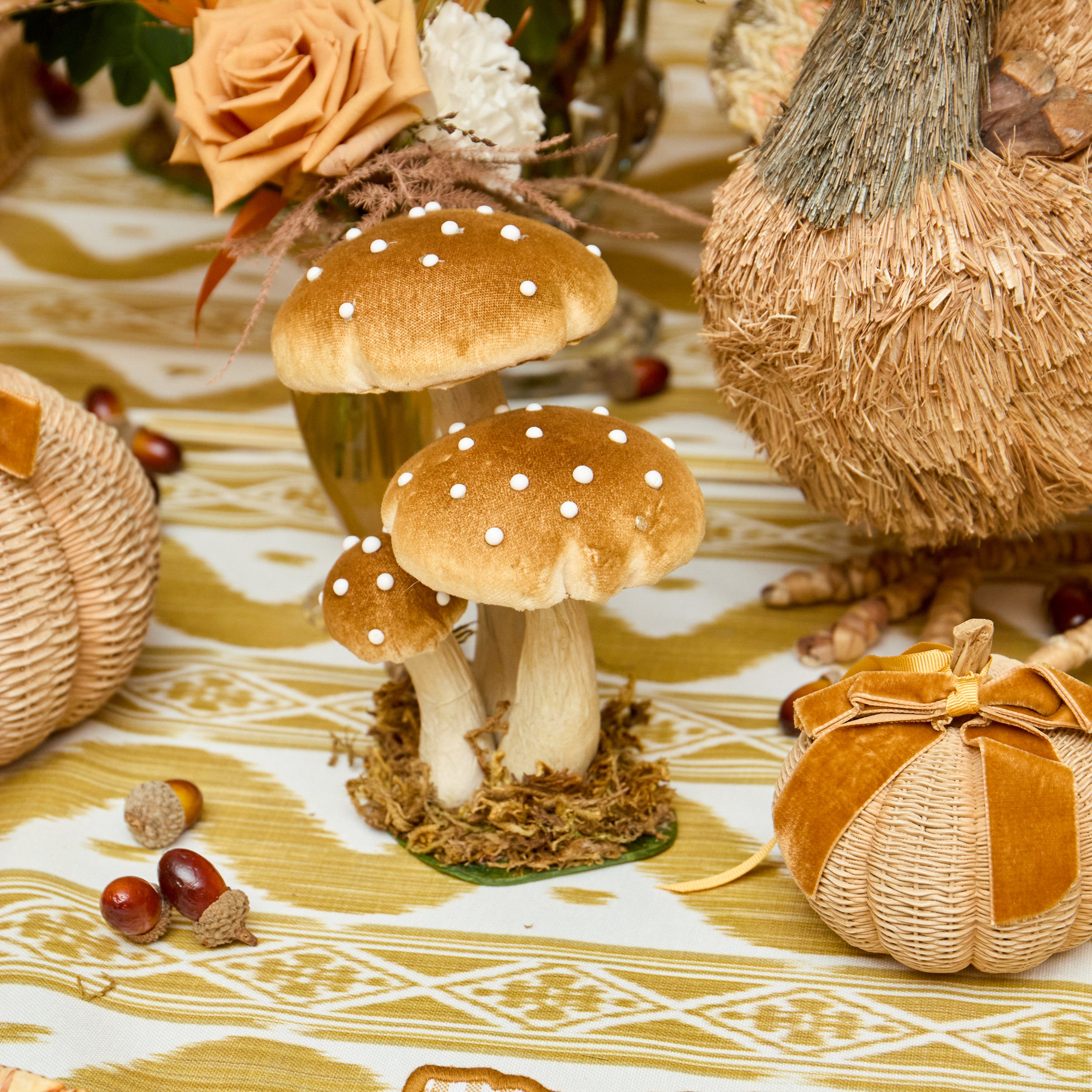 Small Caramel Spotted Mushrooms (Set of 3)