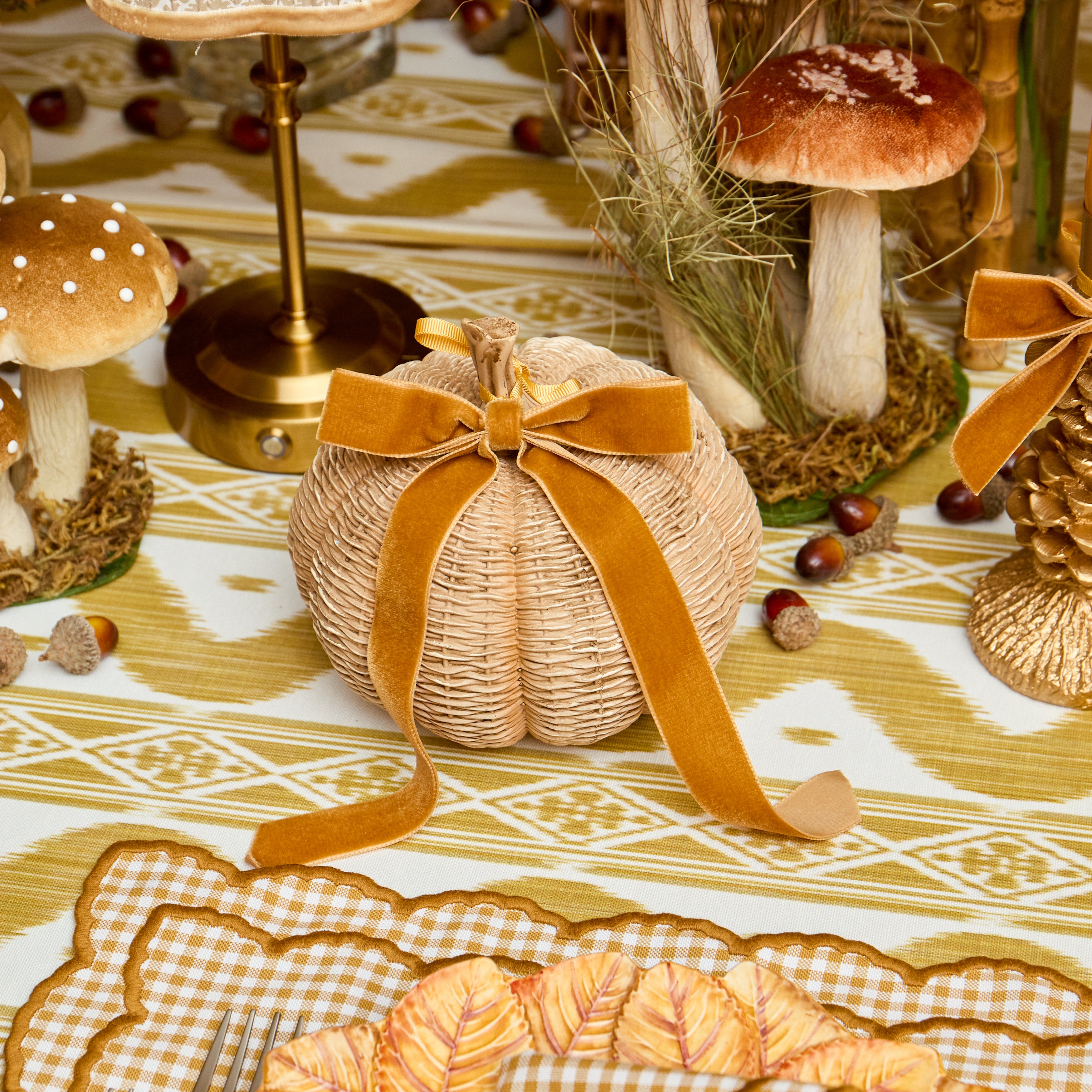Extra Small Basketweave Pumpkins (Set of 4)