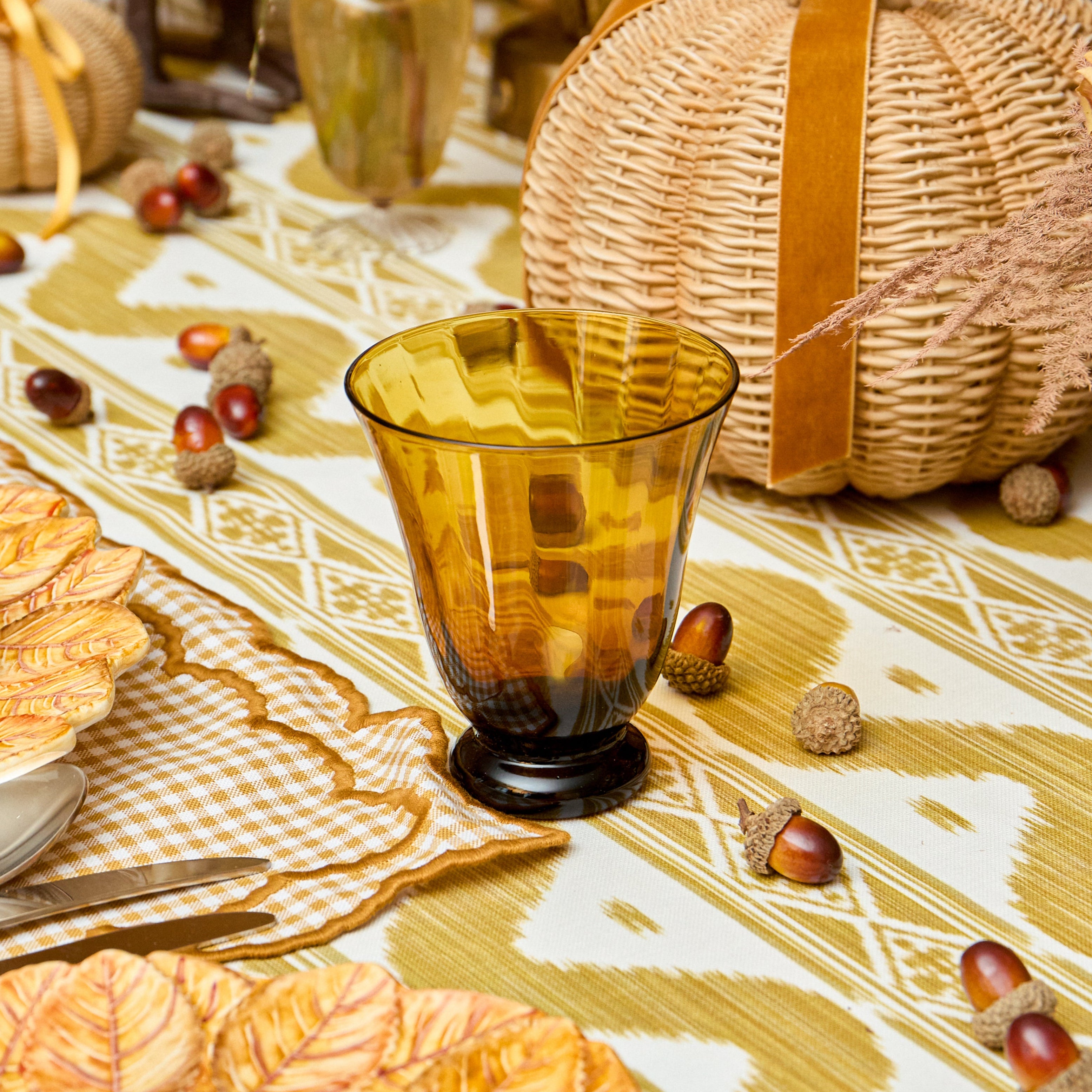 Amber Tulip Glasses (Set of 6)