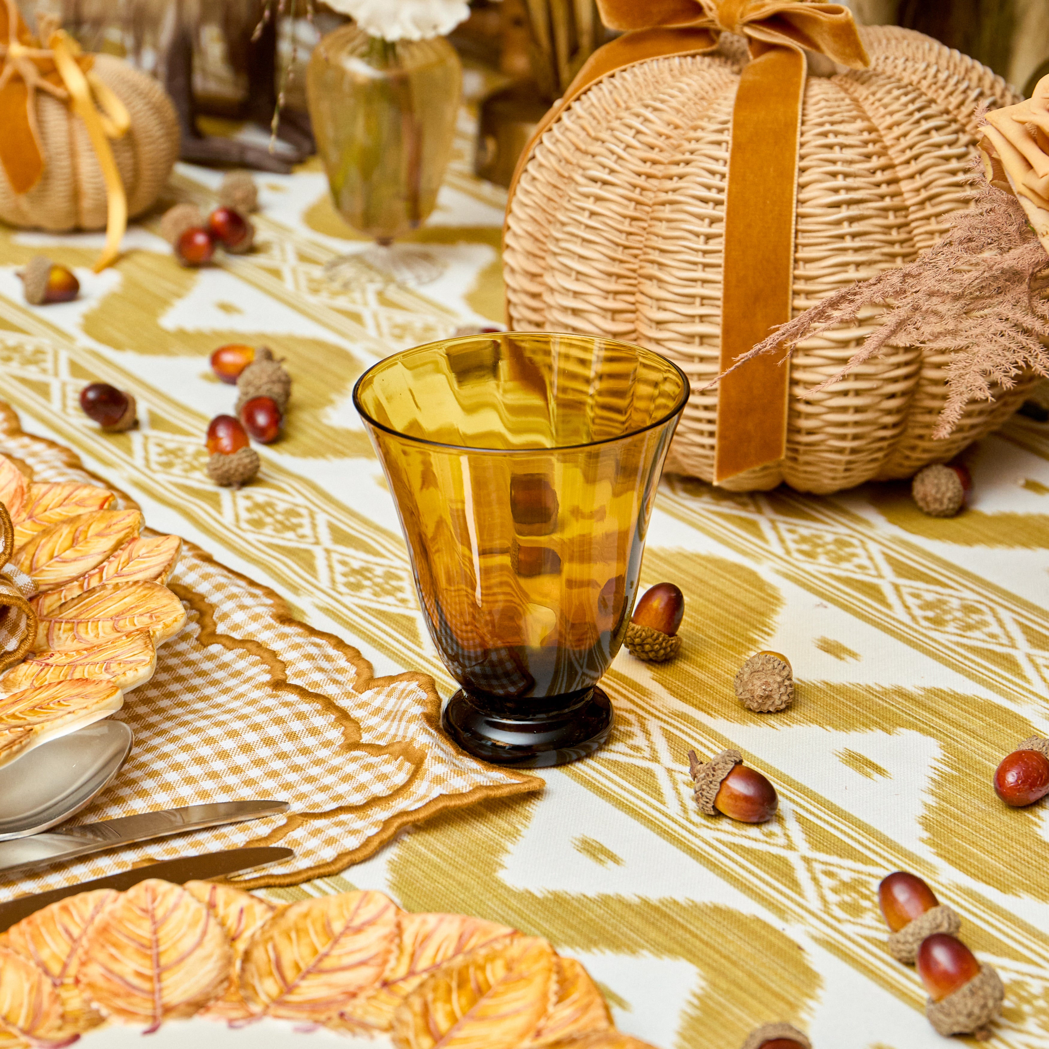 Amber Tulip Glasses (Set of 6)