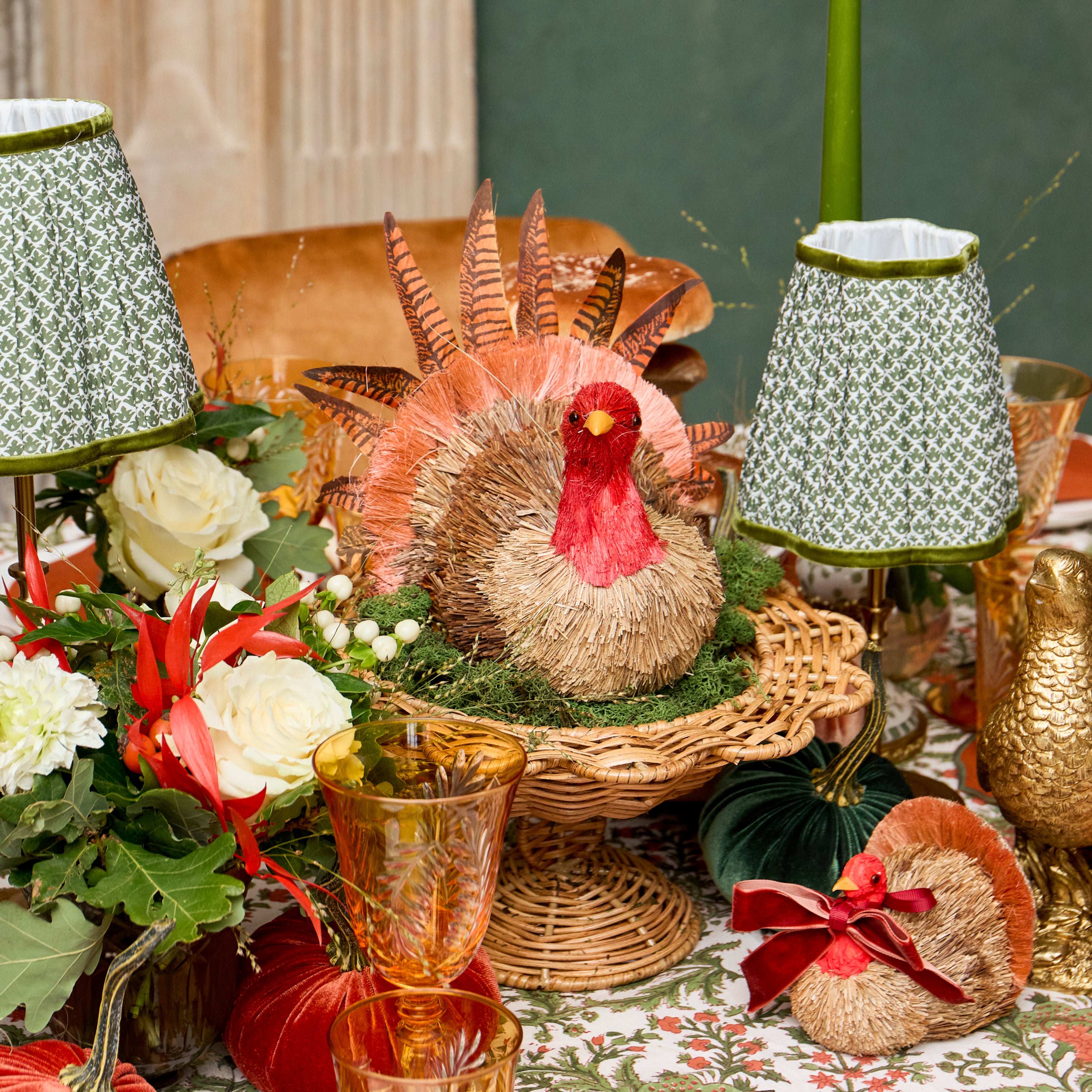 Small Luciana Scalloped Rattan Bowl