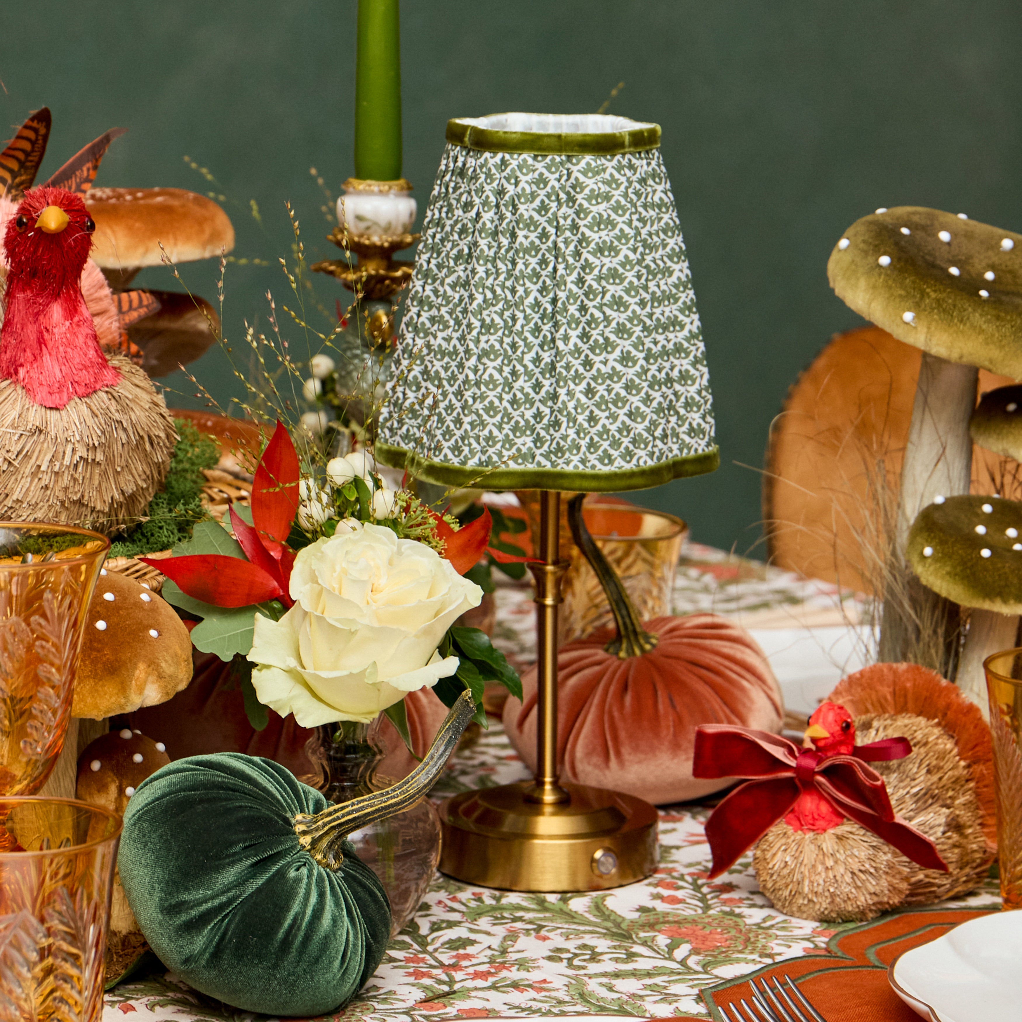 Olive Lotus Lampshade (14cm)