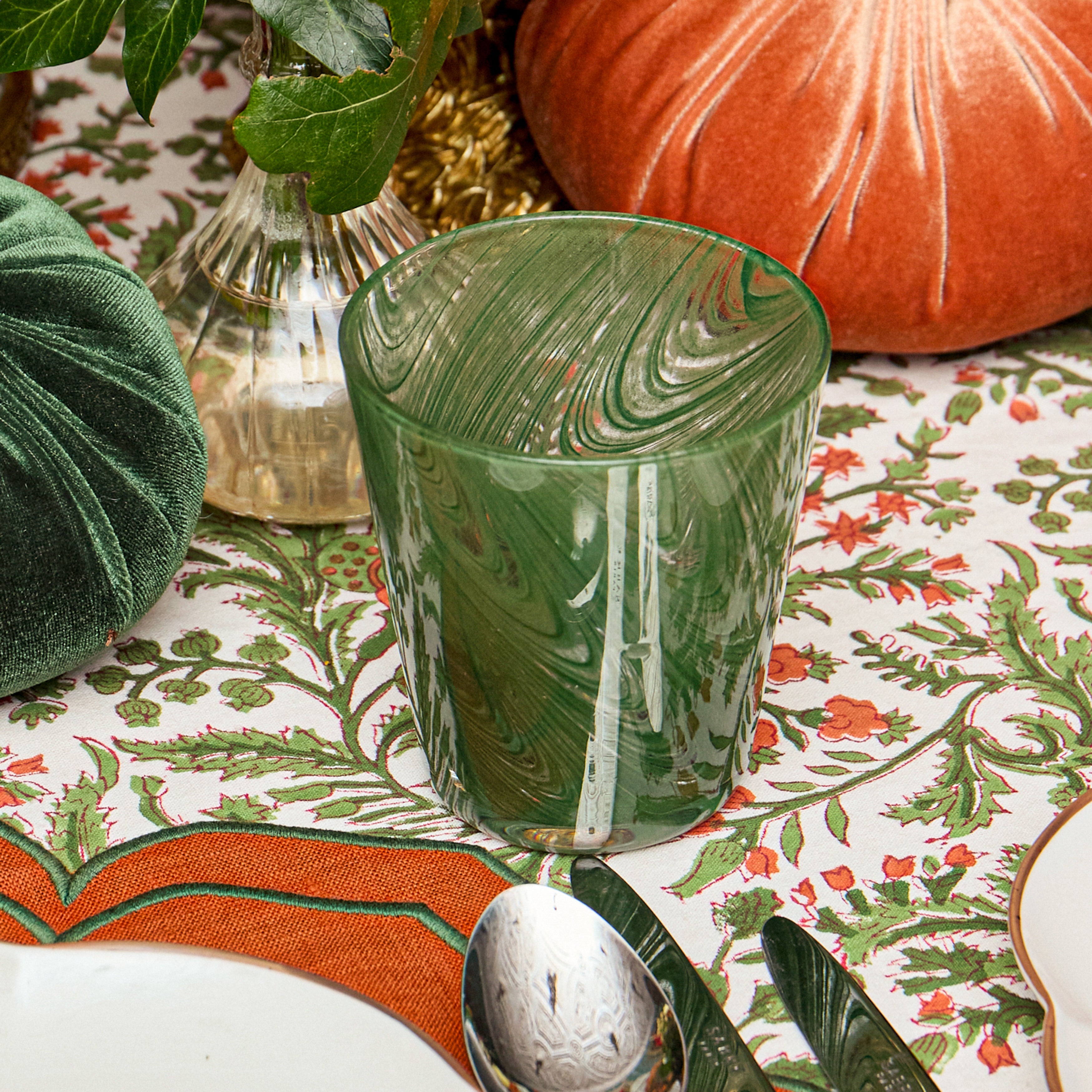Olive Marble Glasses (Set of 6)
