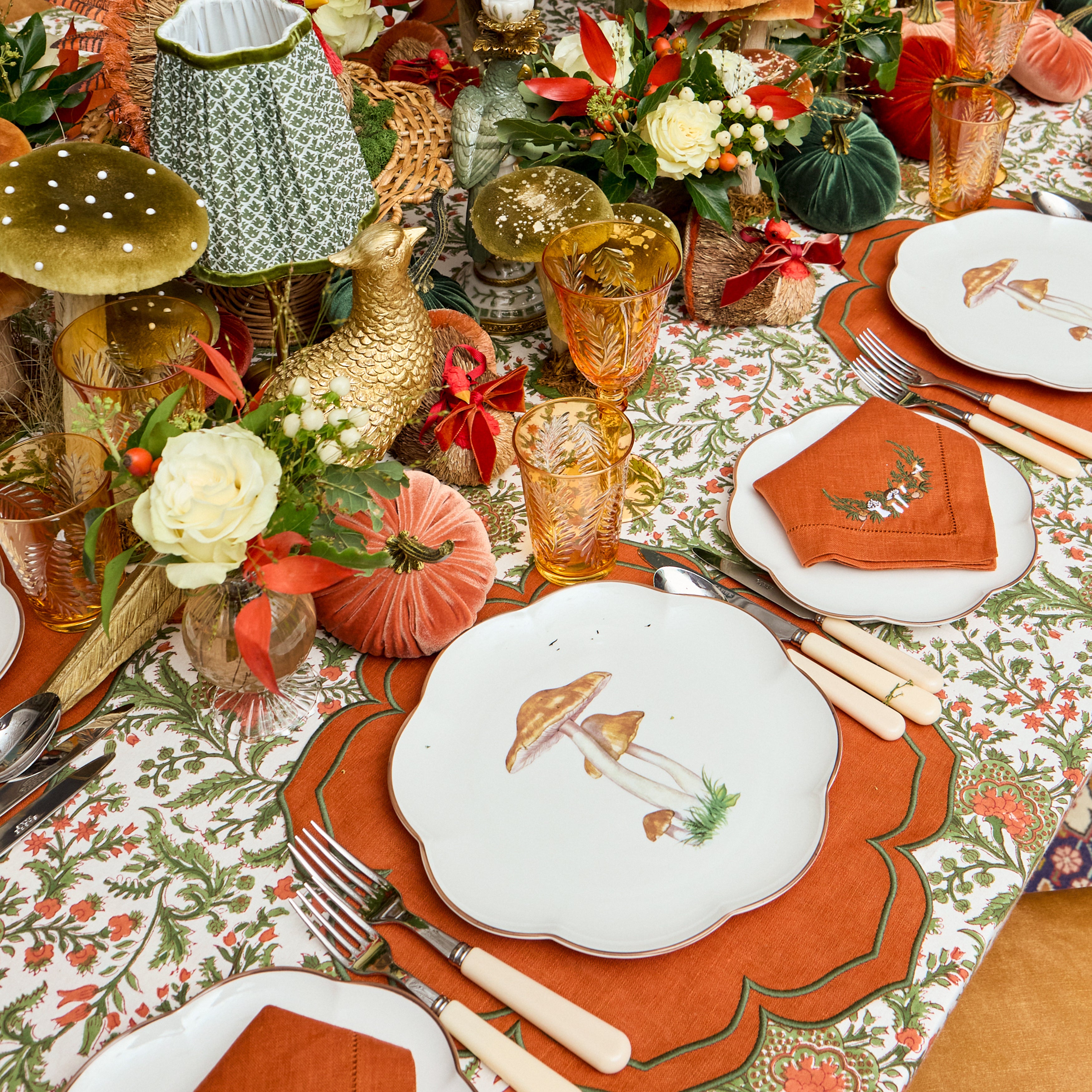 Green & Orange Cordelia Tablecloth