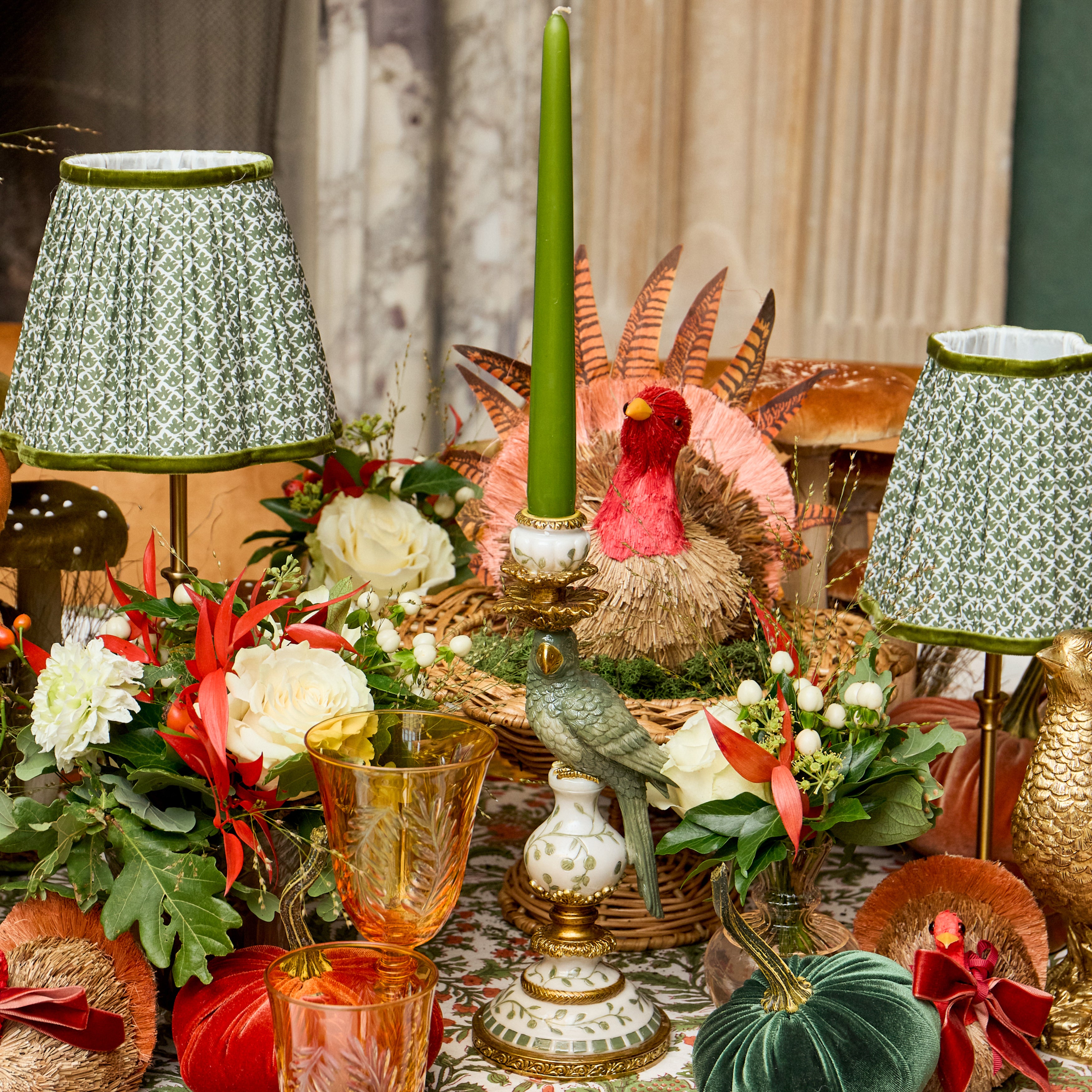 Olive Lotus Lampshade (14cm)