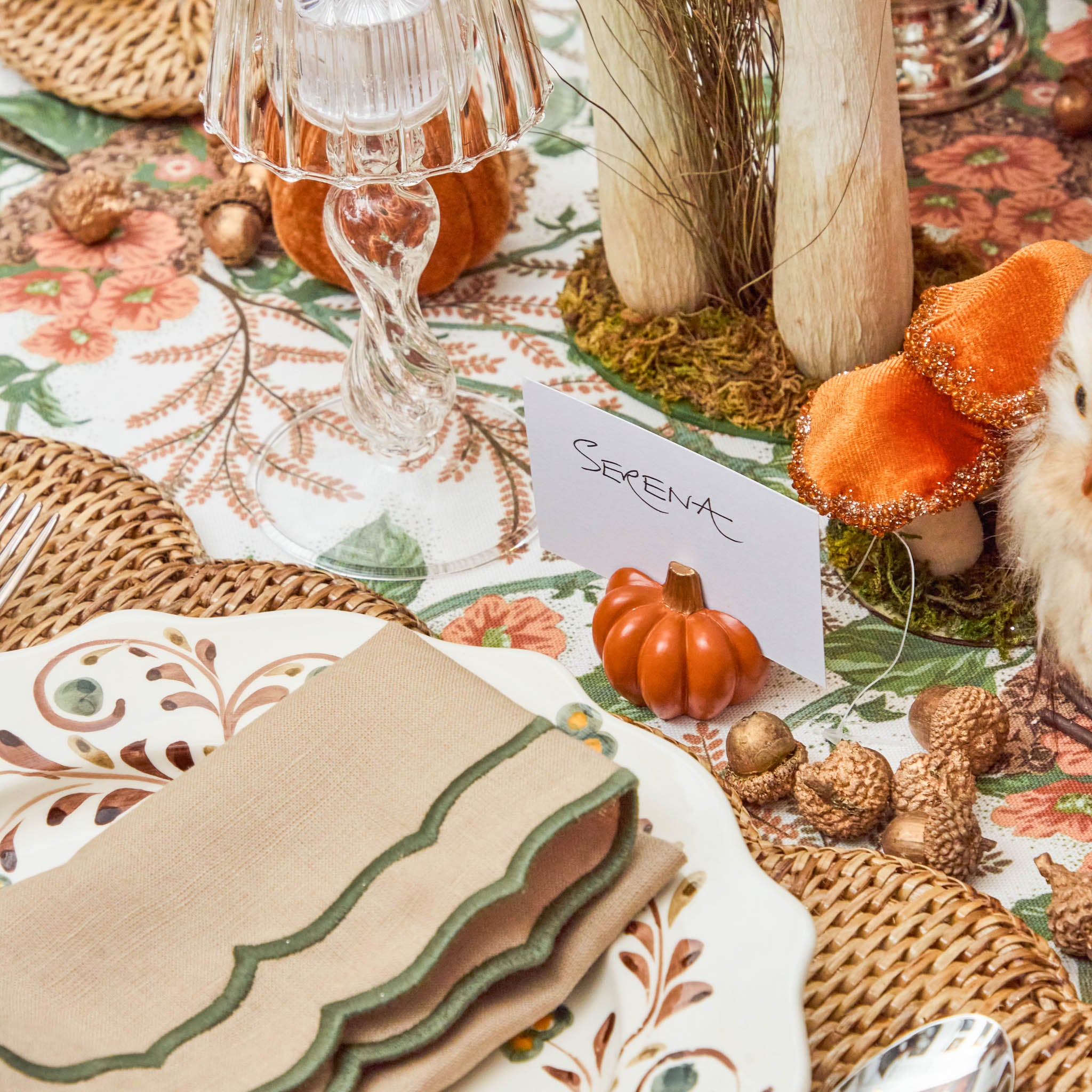Orange Pumpkin Placecard Holders (Set of 4)
