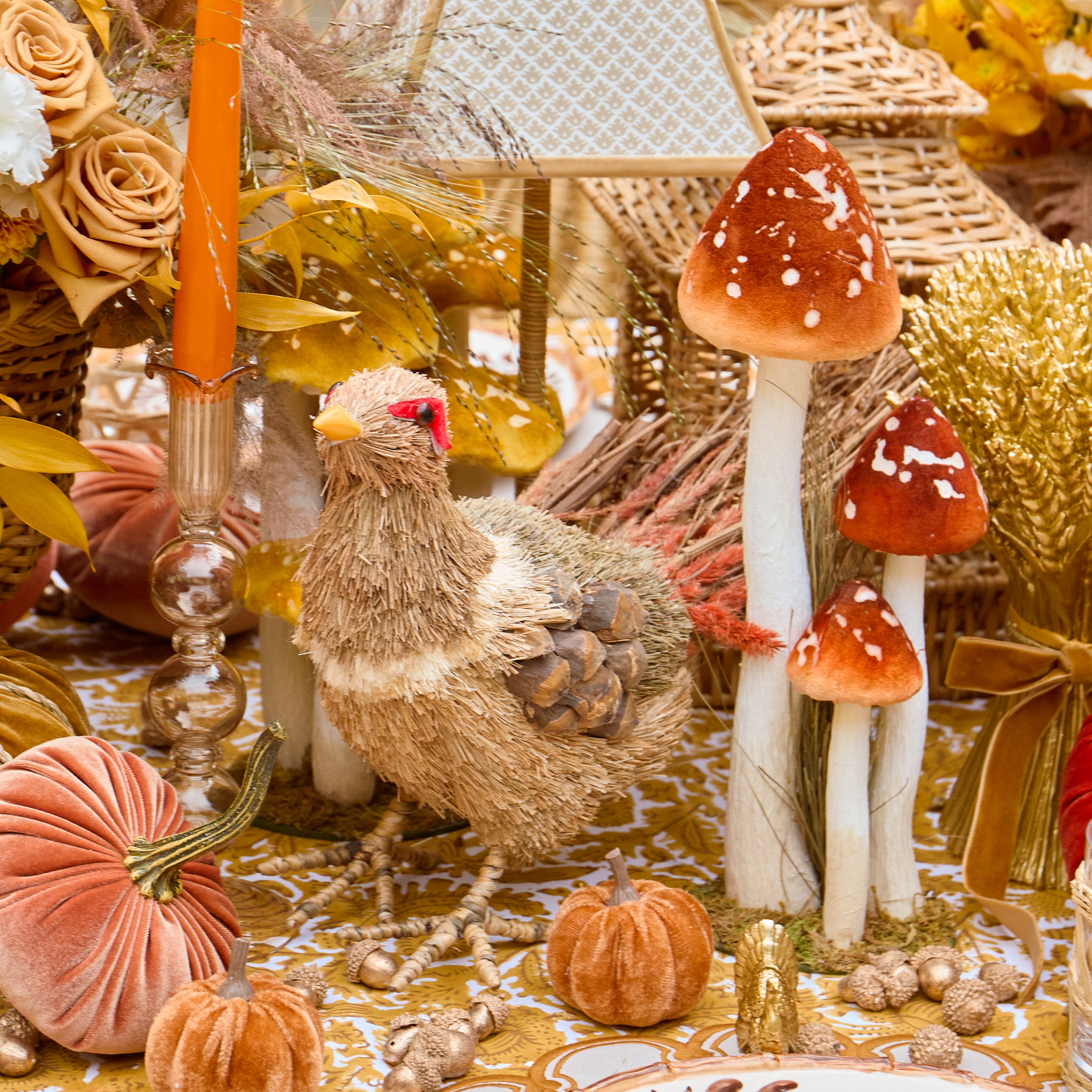 Decorative Raffia Pheasant (Pair)