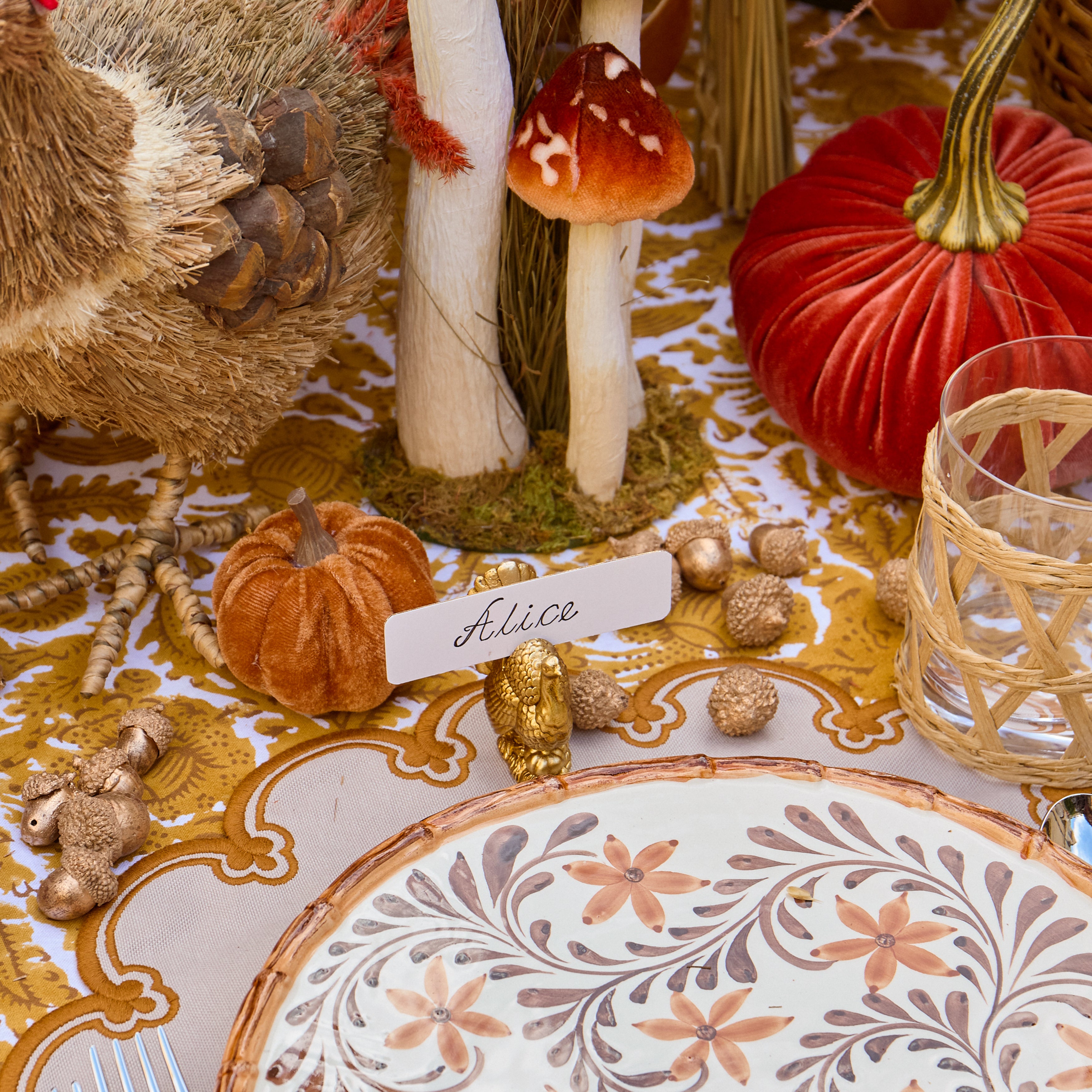 Gold Turkey Placecard Holder (Set of 4)