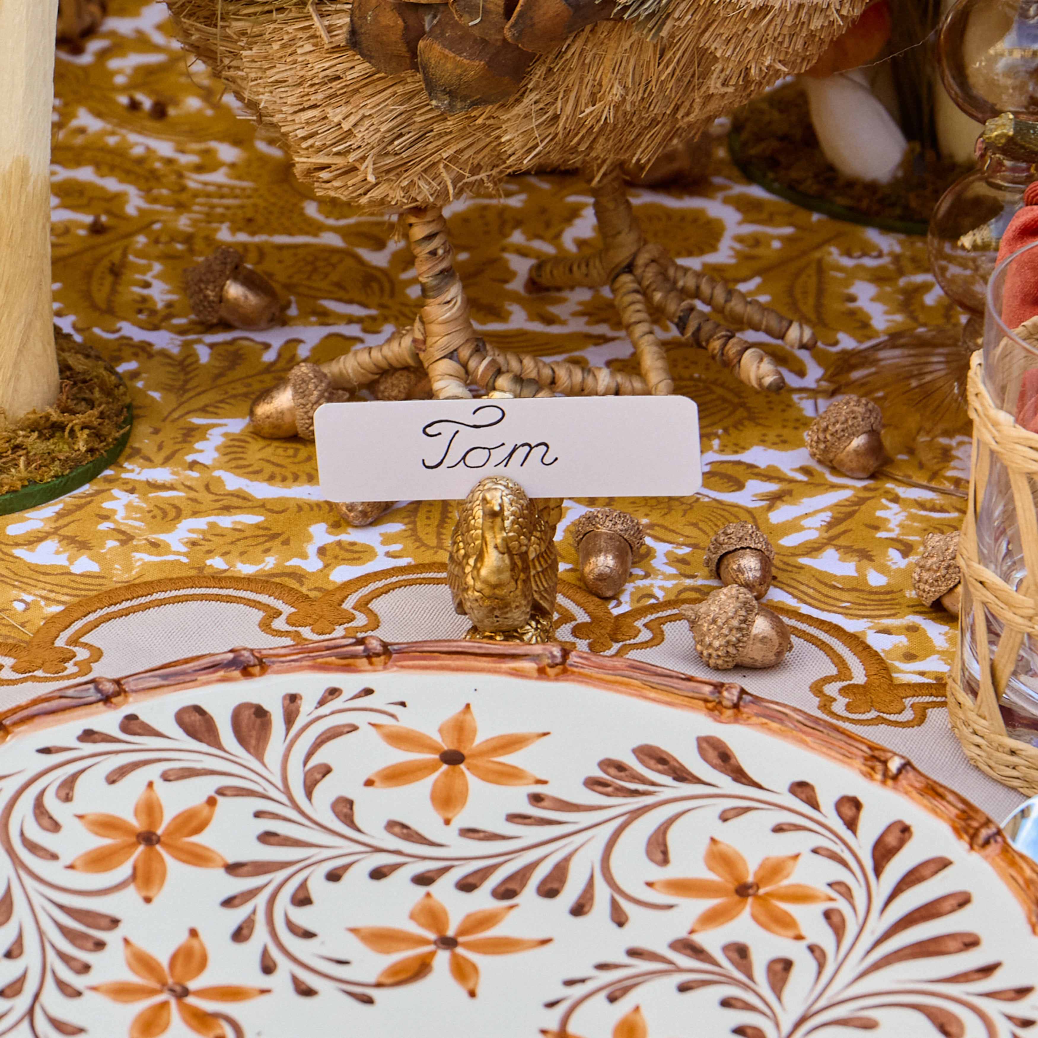 Gold Turkey Placecard Holder (Set of 4)