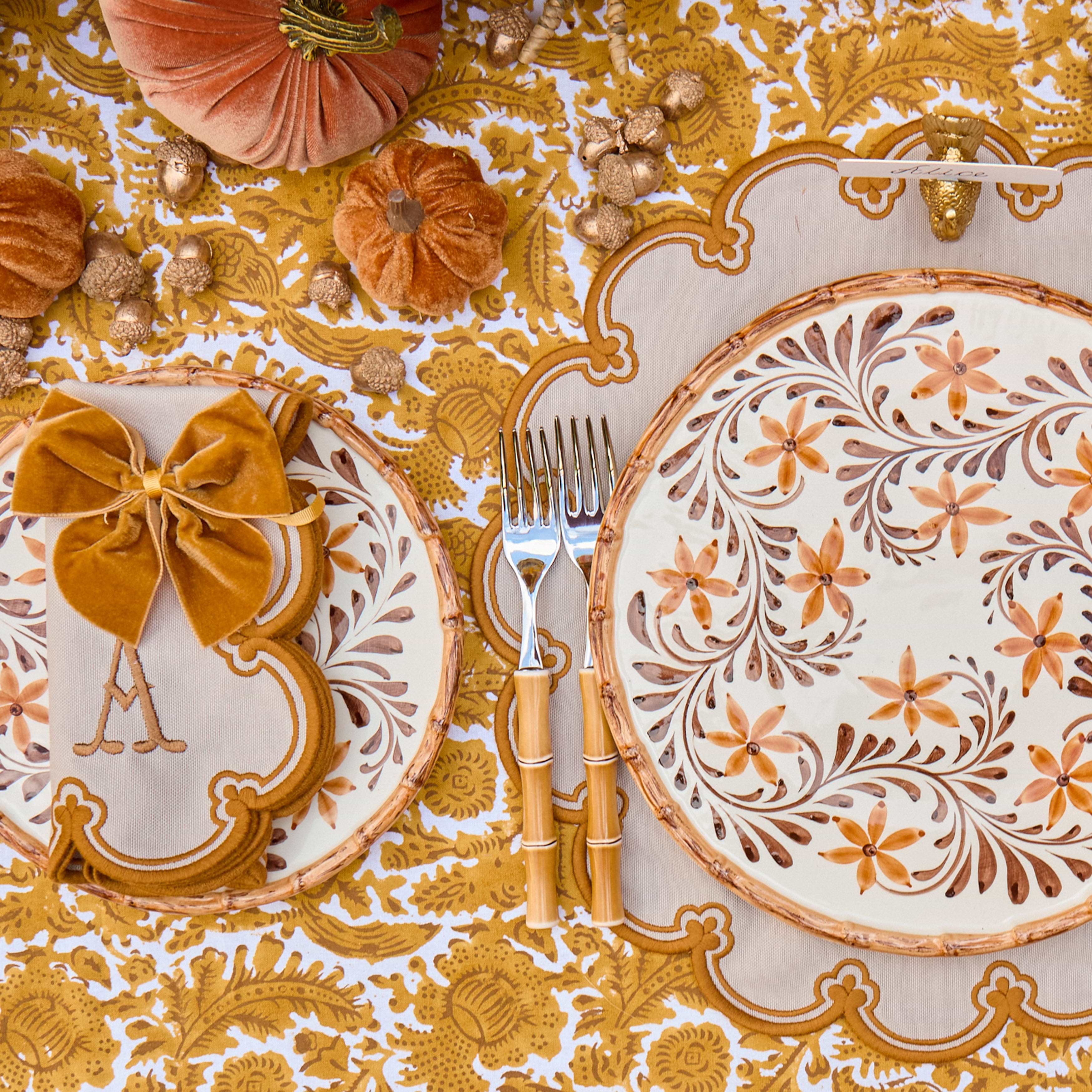 Theodora Bamboo Dinner & Starter Plates (Set of 8)