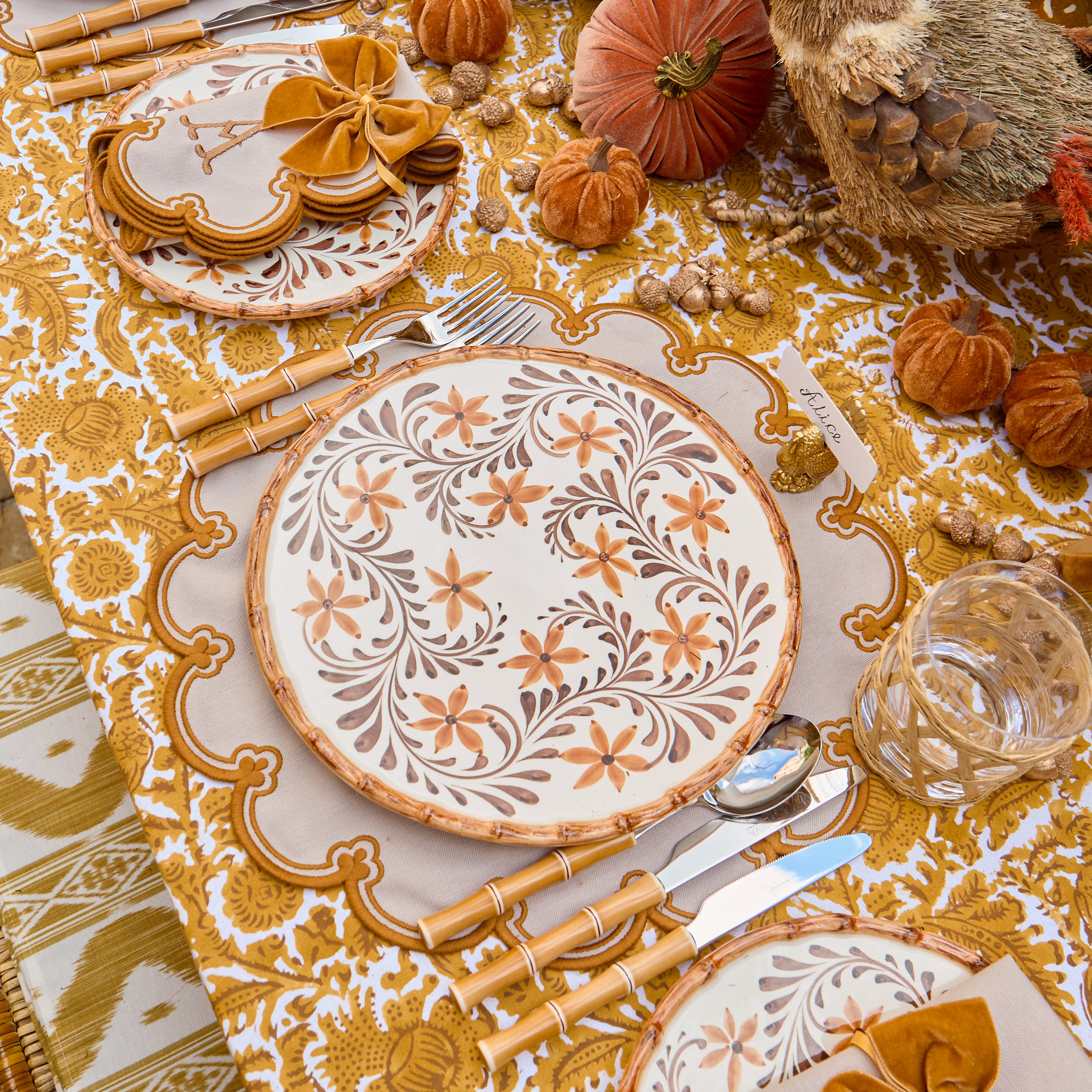Theodora Bamboo Dinner Plates (Set of 4)