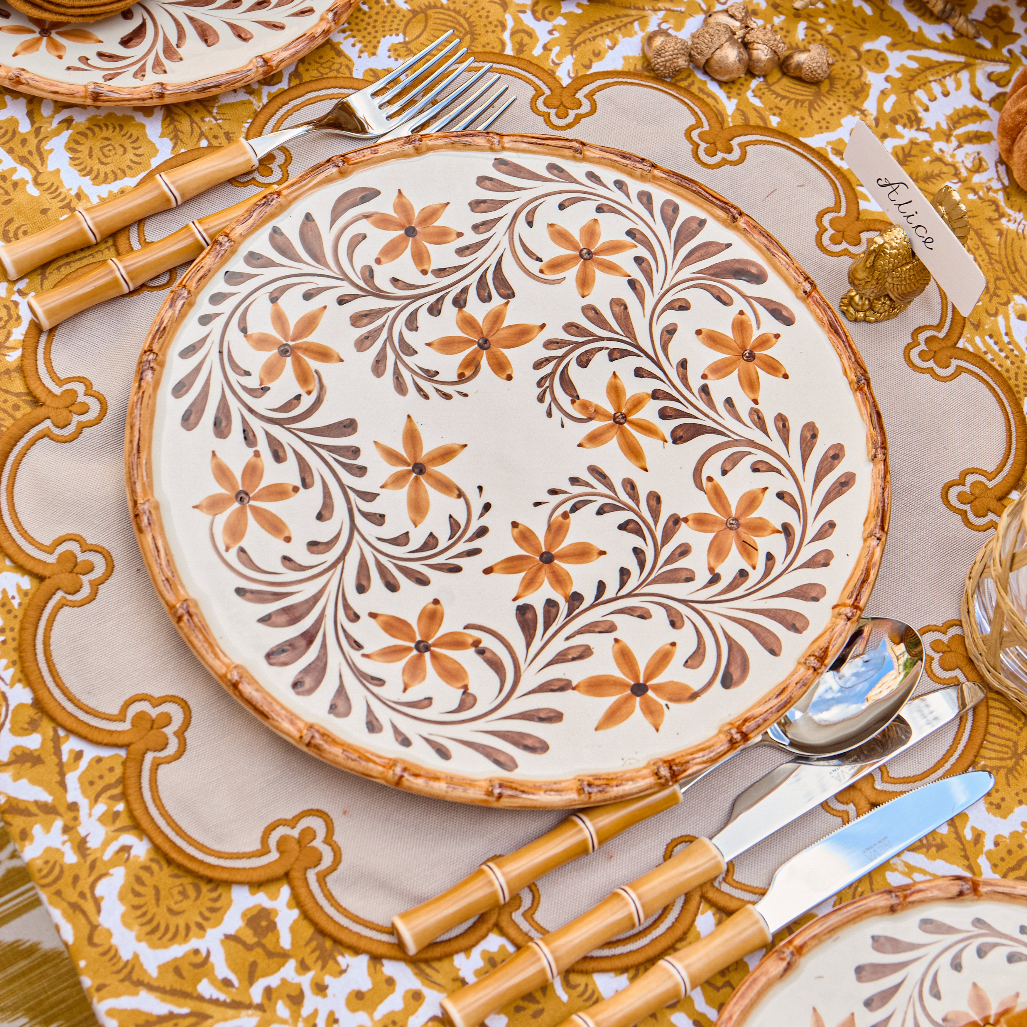 Theodora Bamboo Dinner & Starter Plates (Set of 8)