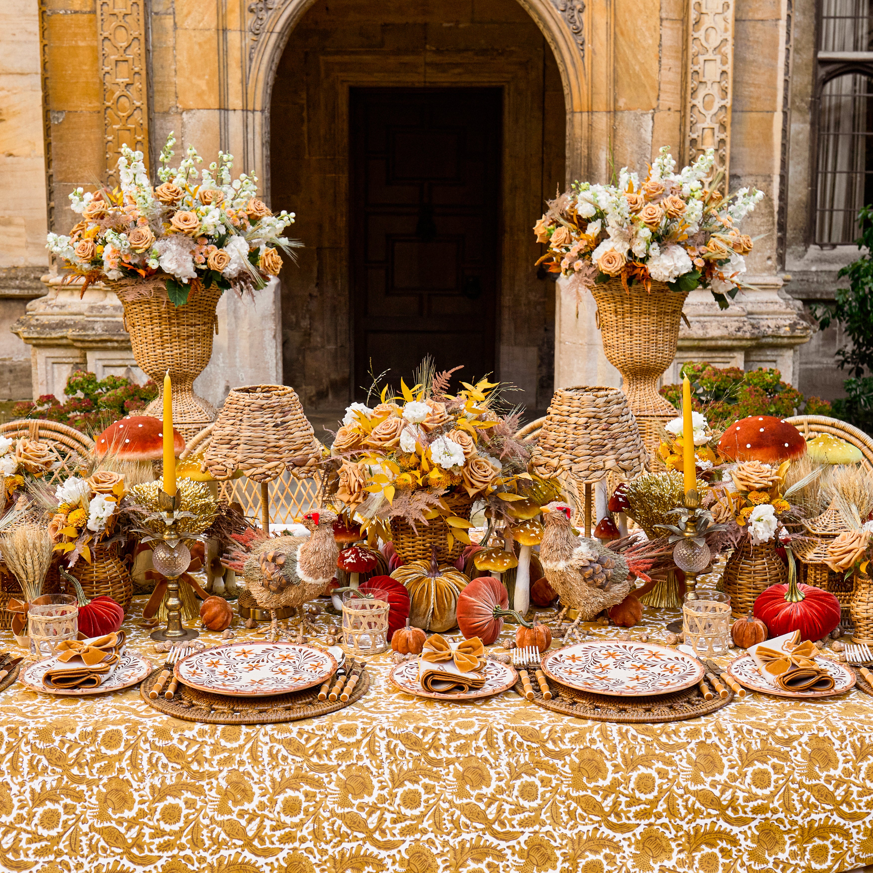 Mustard Pheasant Tablecloth