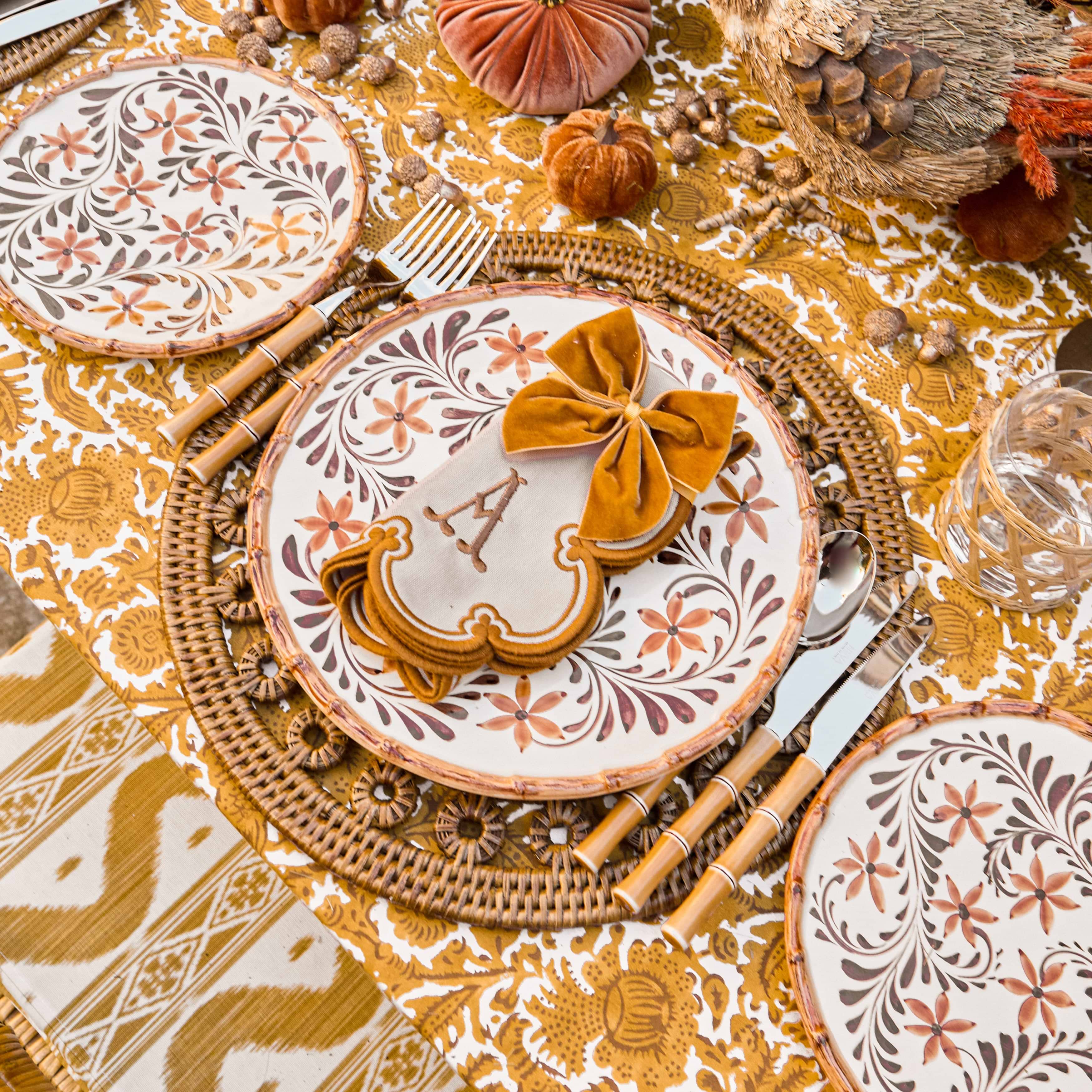 Theodora Bamboo Dinner & Starter Plates (Set of 8)