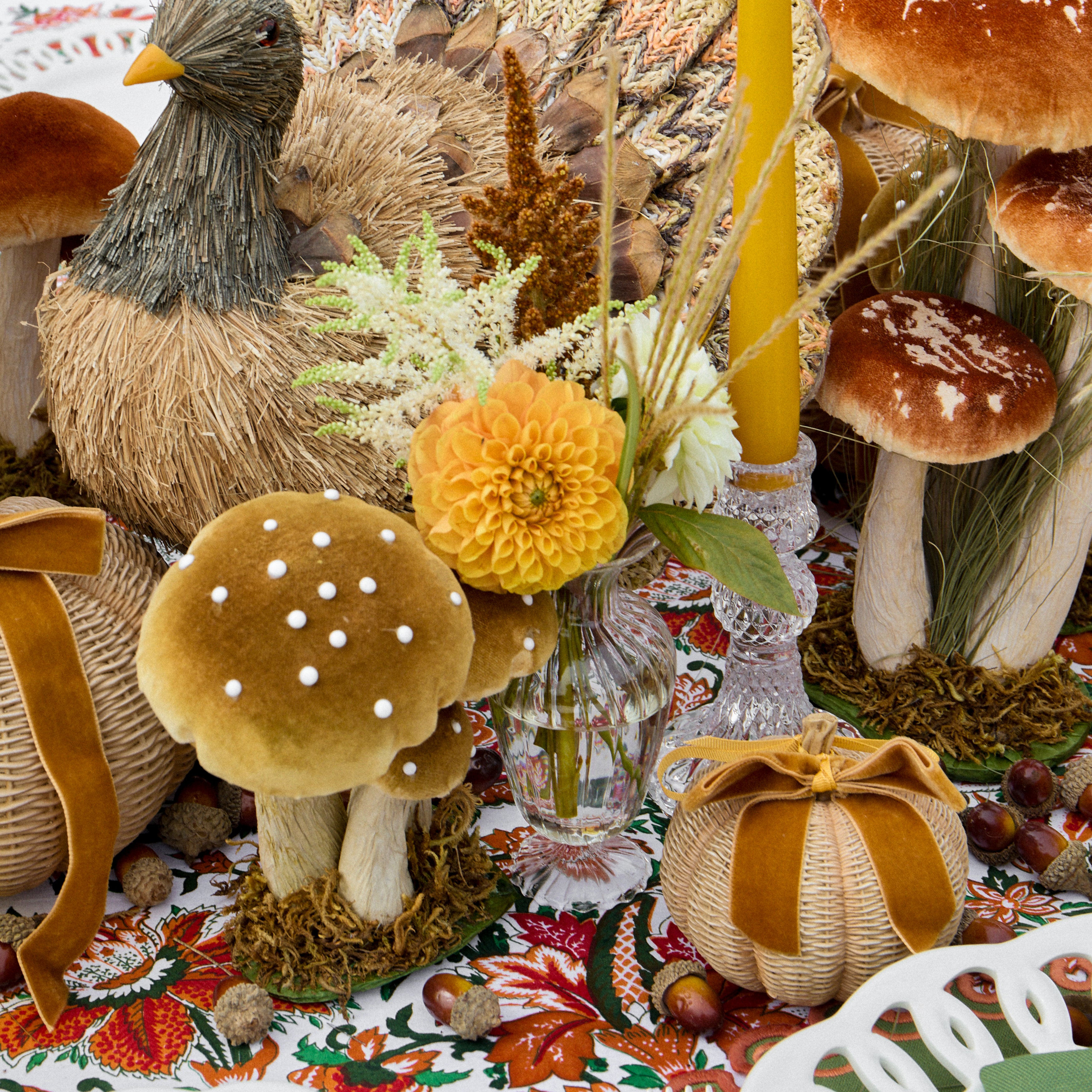 Small Caramel Spotted Mushrooms (Set of 3)