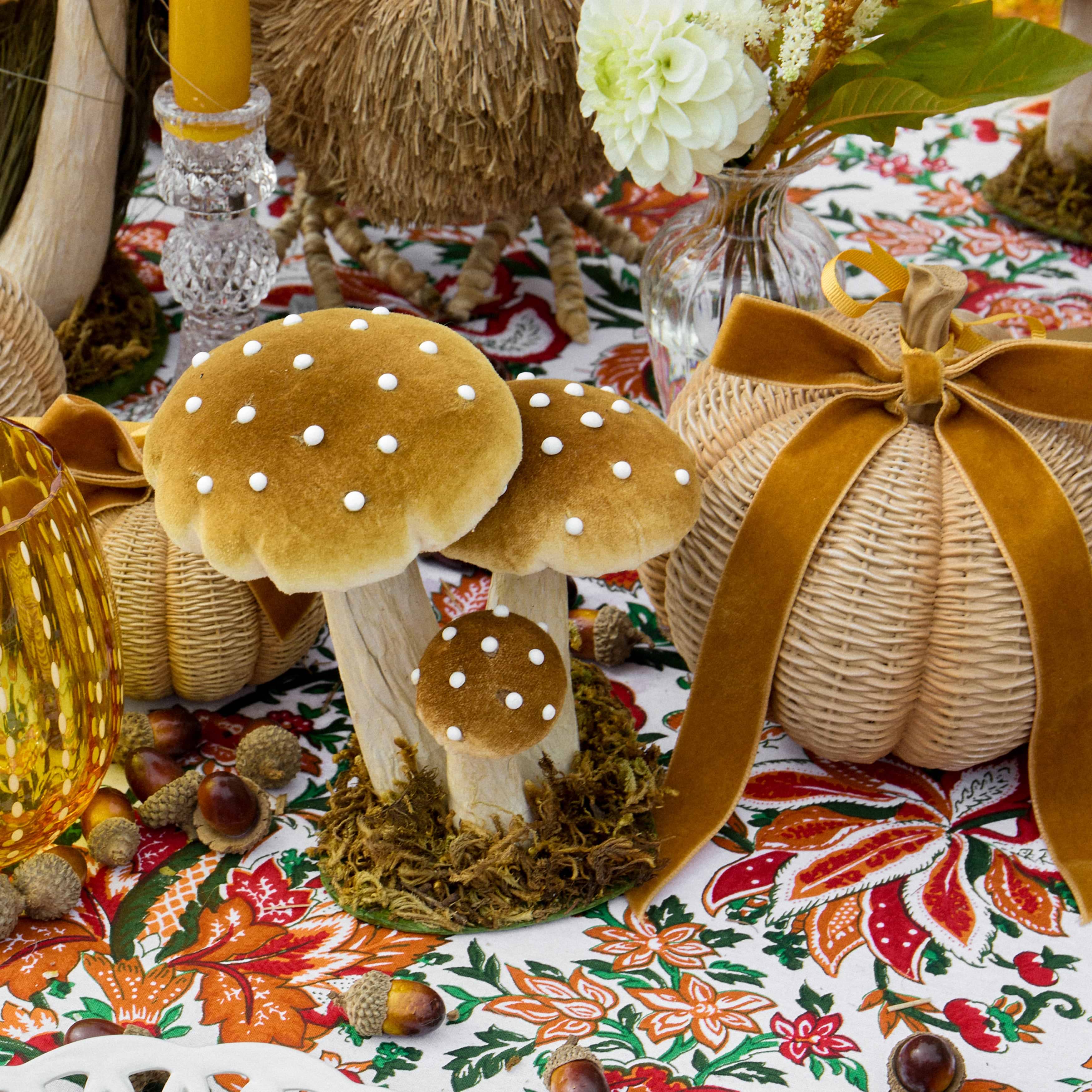 Small Caramel Spotted Mushrooms (Set of 3)