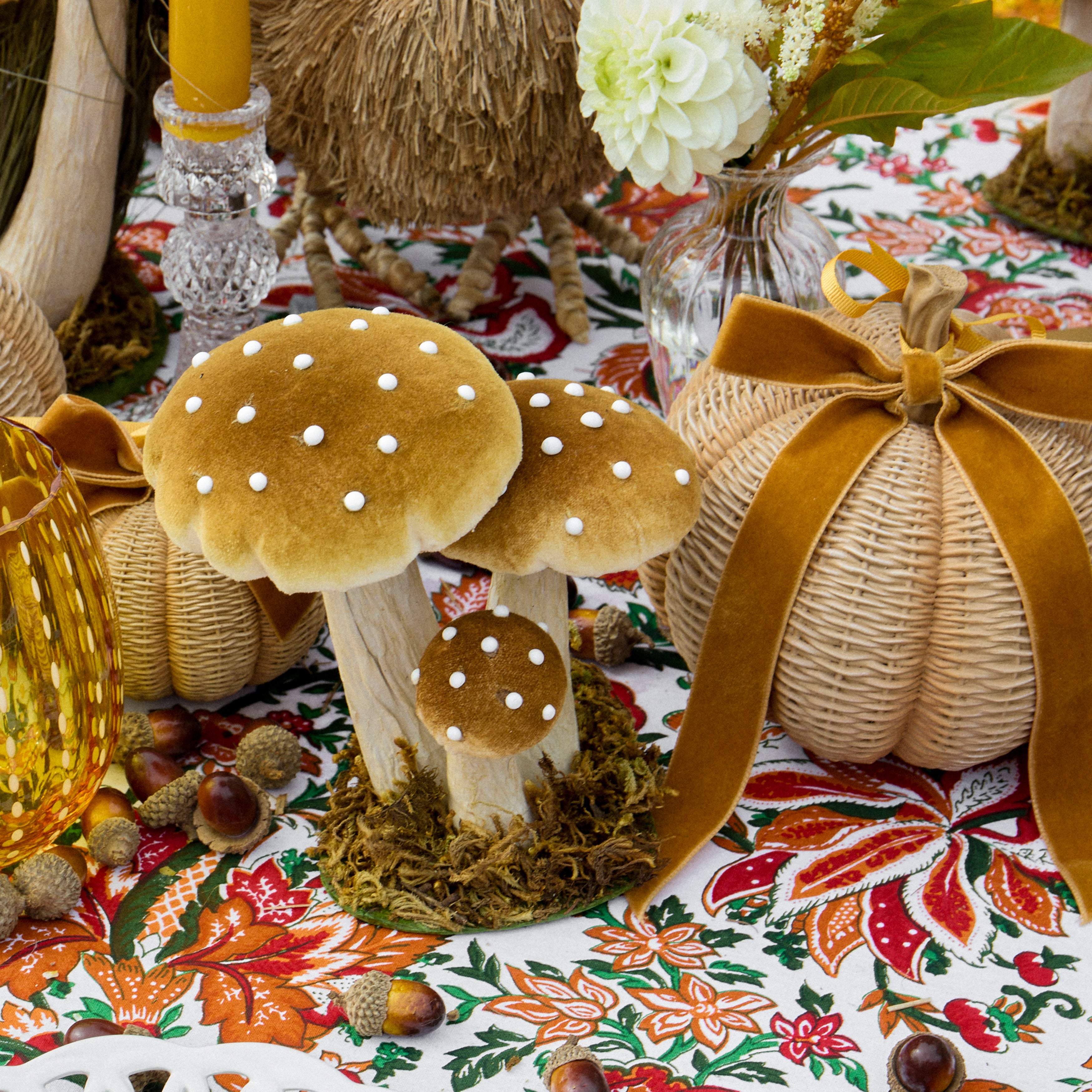 Small Caramel Spotted Mushrooms (Set of 3)