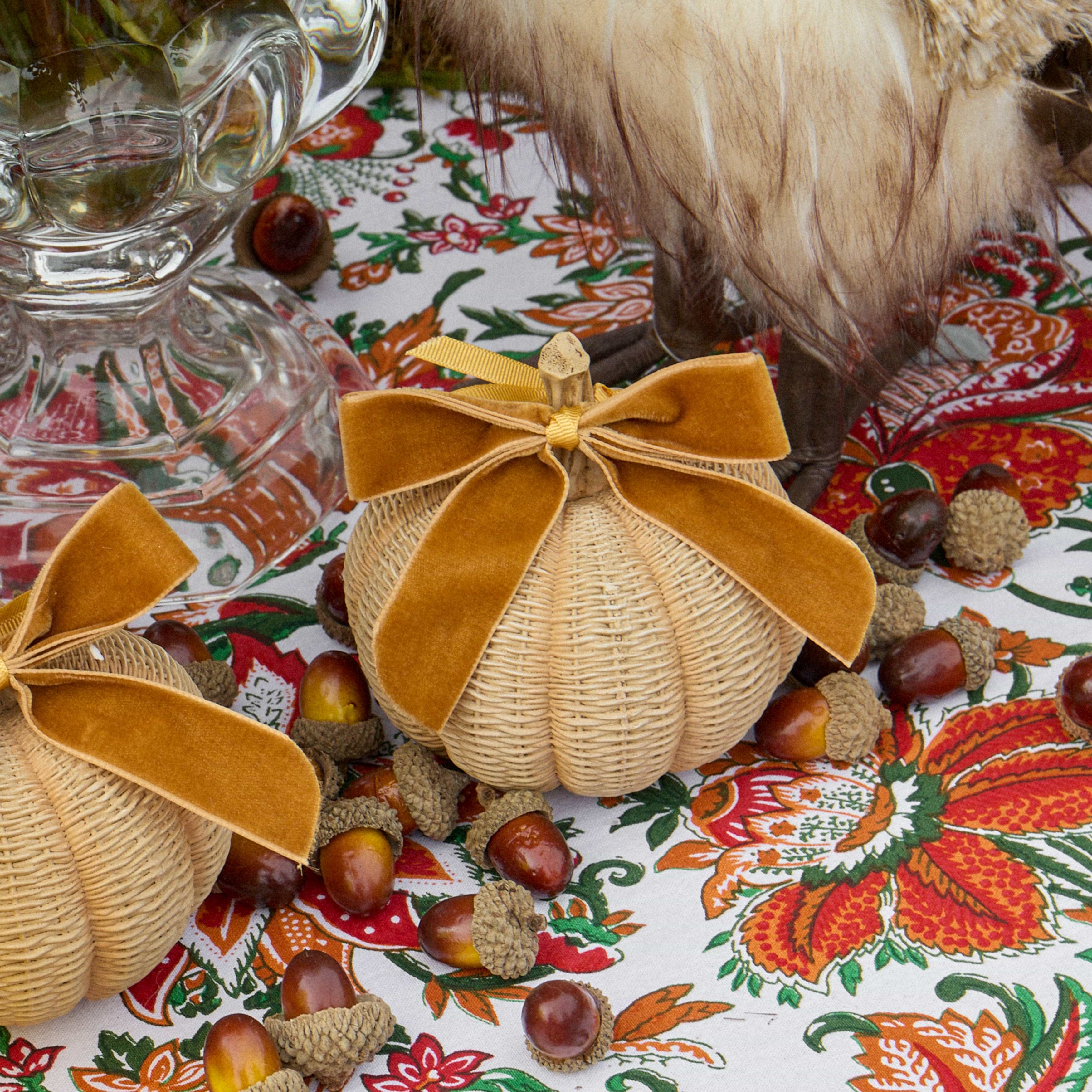 Extra Small Basketweave Pumpkins (Set of 4)