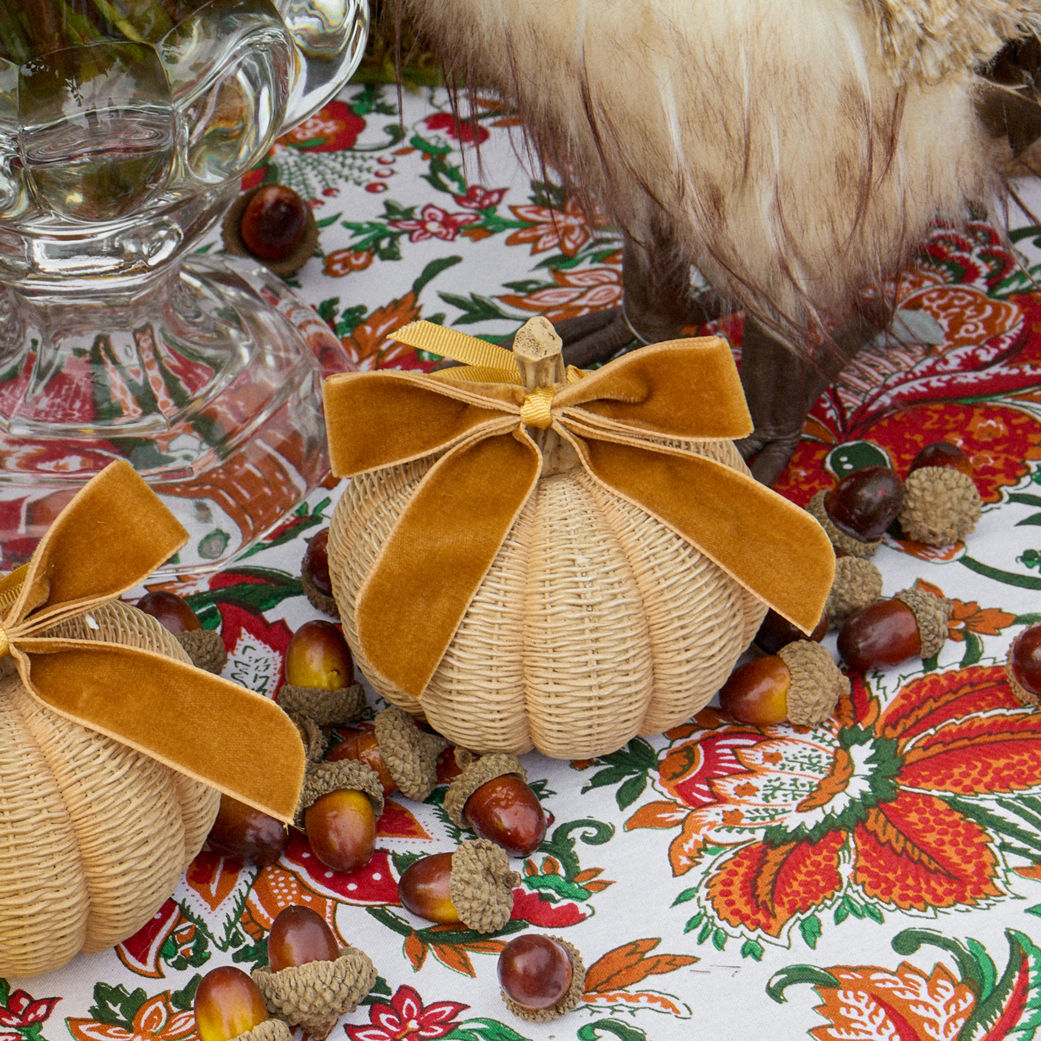 Extra Small Basketweave Pumpkins (Set of 4)