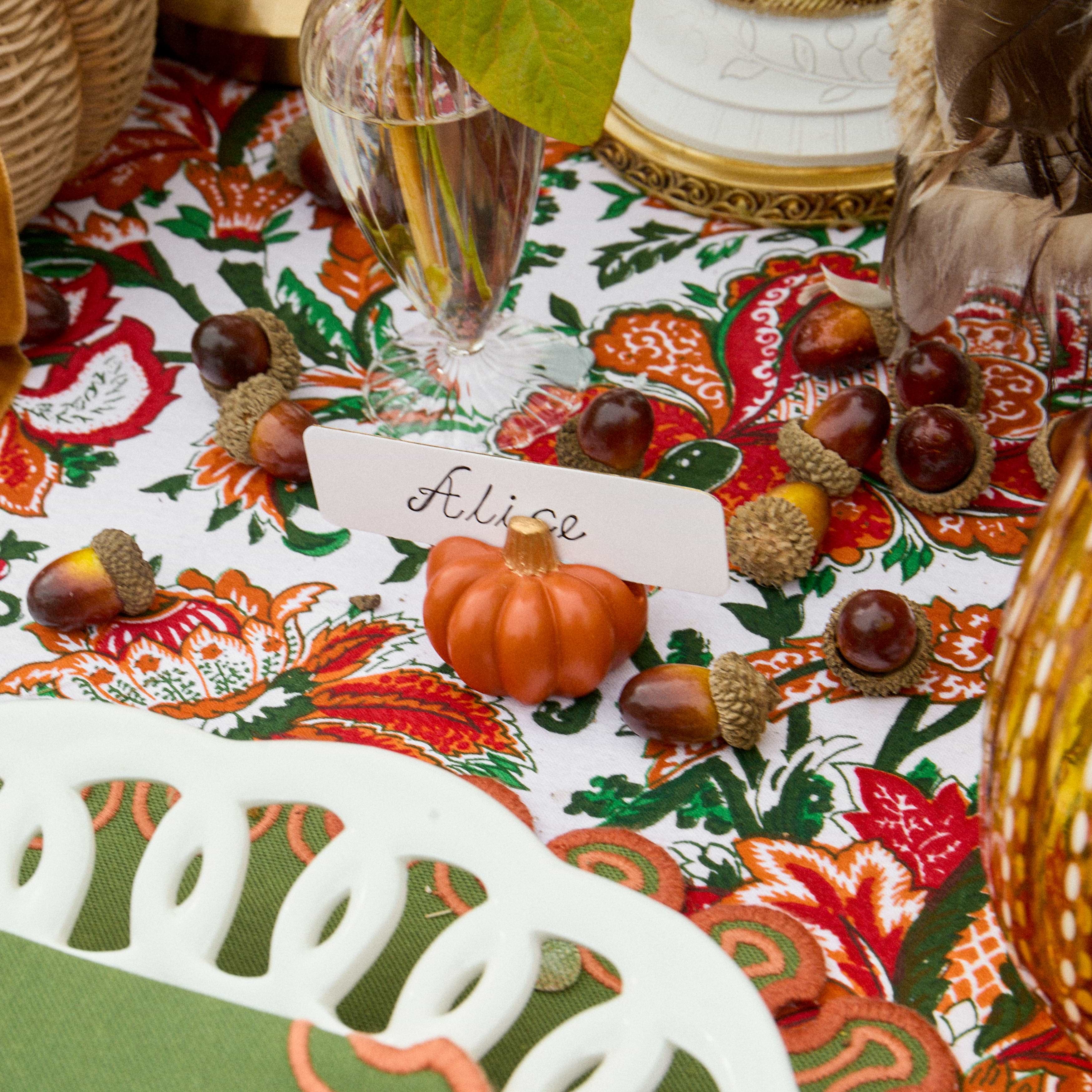 Orange Pumpkin Placecard Holders (Set of 4)