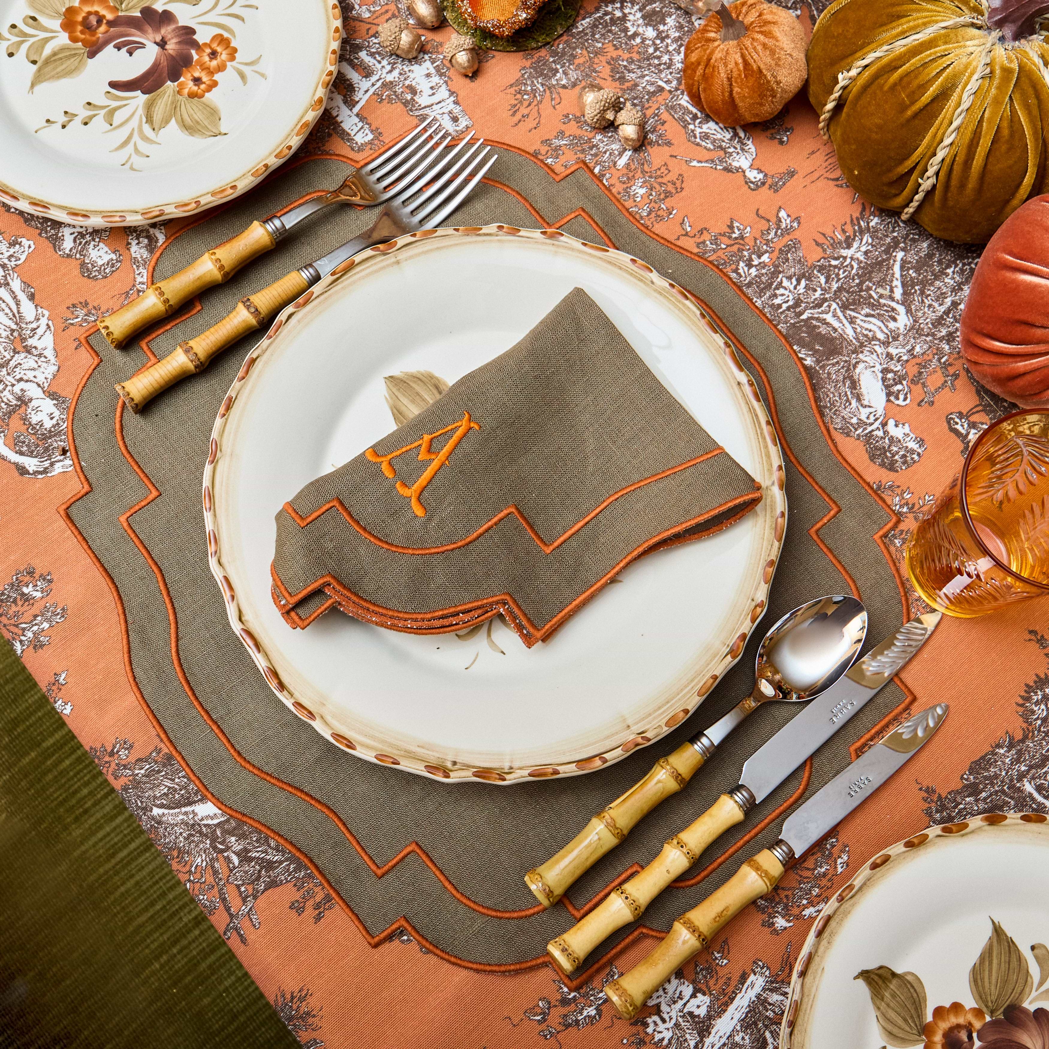 Walnut & Orange Lydia Napkins (Set of 4)
