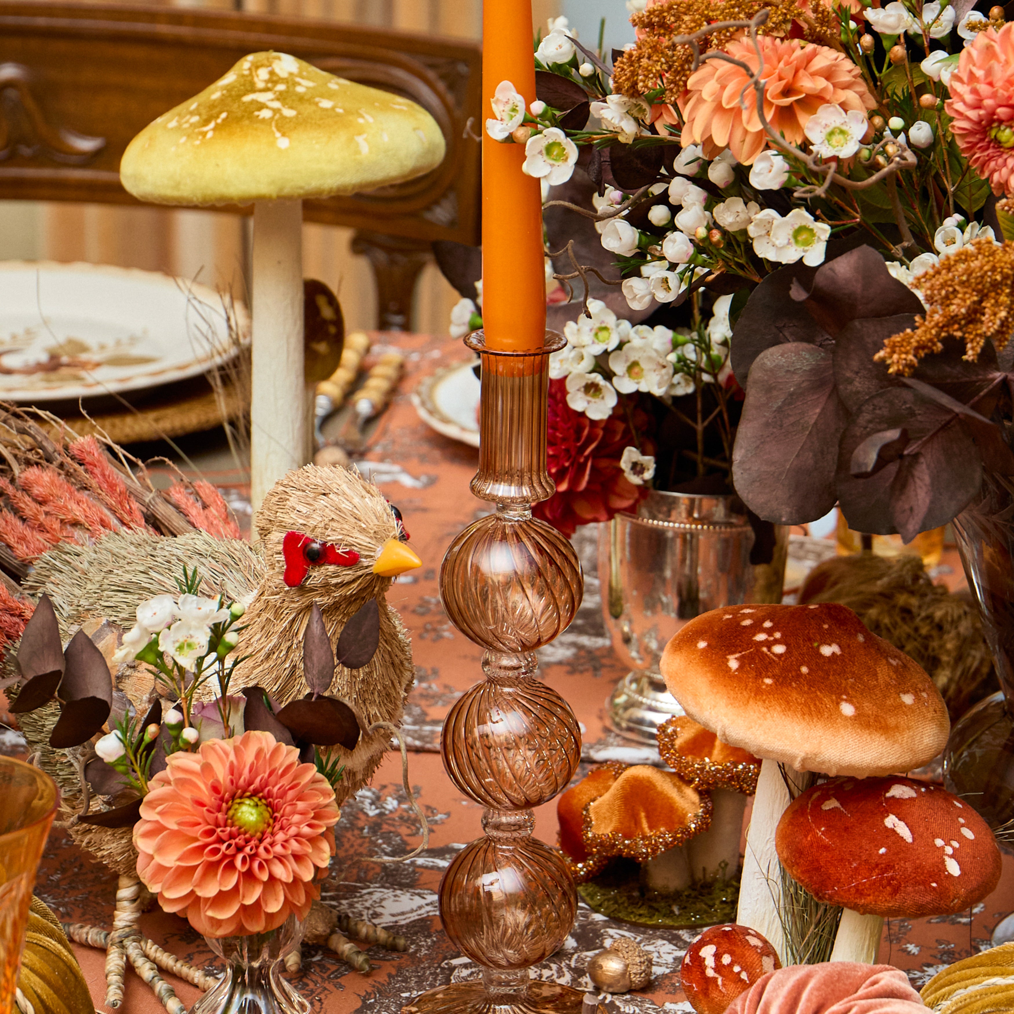 Chestnut Camille Candle Set (Orange)
