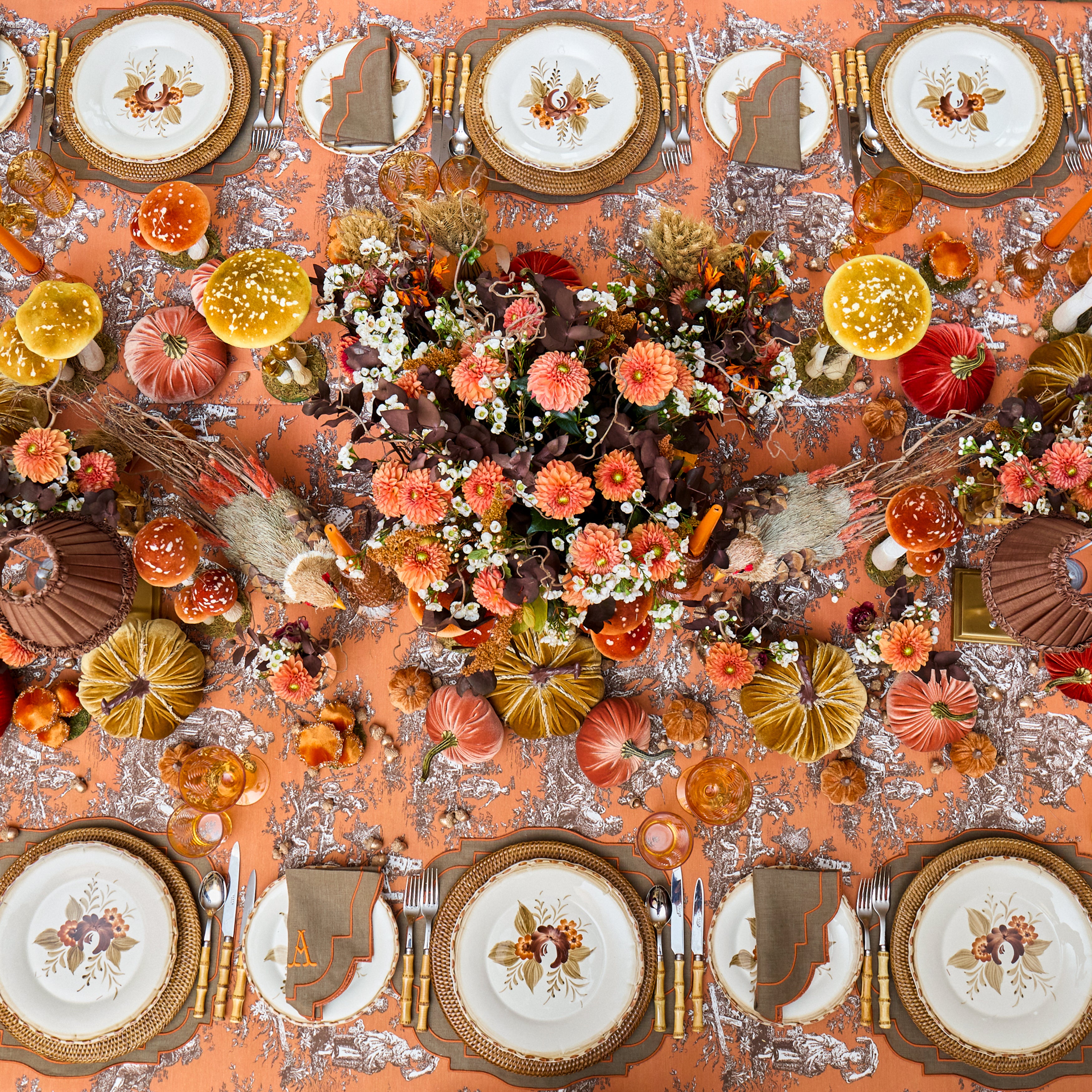 Walnut & Orange Lydia Napkins (Set of 4)