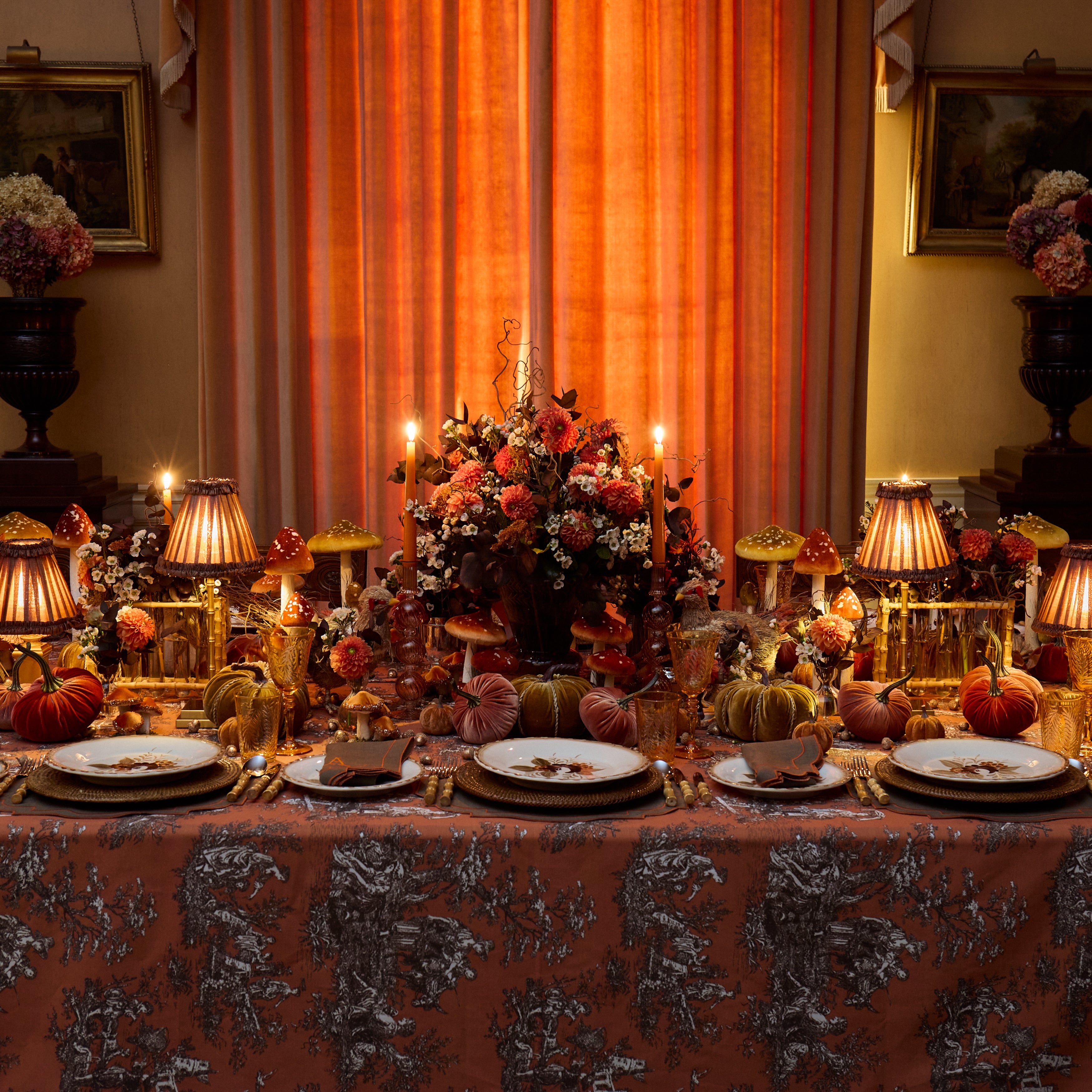 Chestnut Camille Candle Set (Orange)