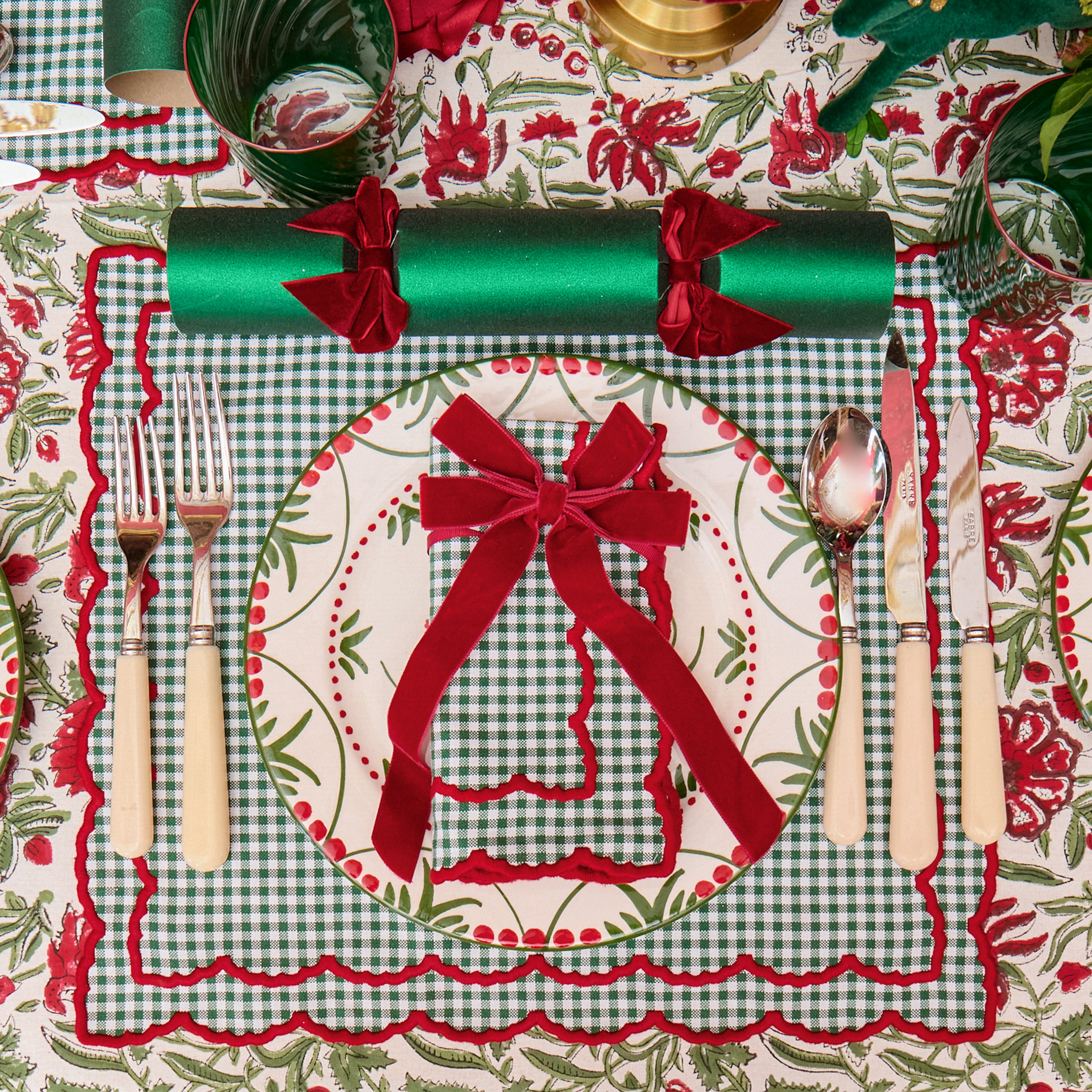 Ruby Red Velvet Double Bows (Set of 4) - 20cm