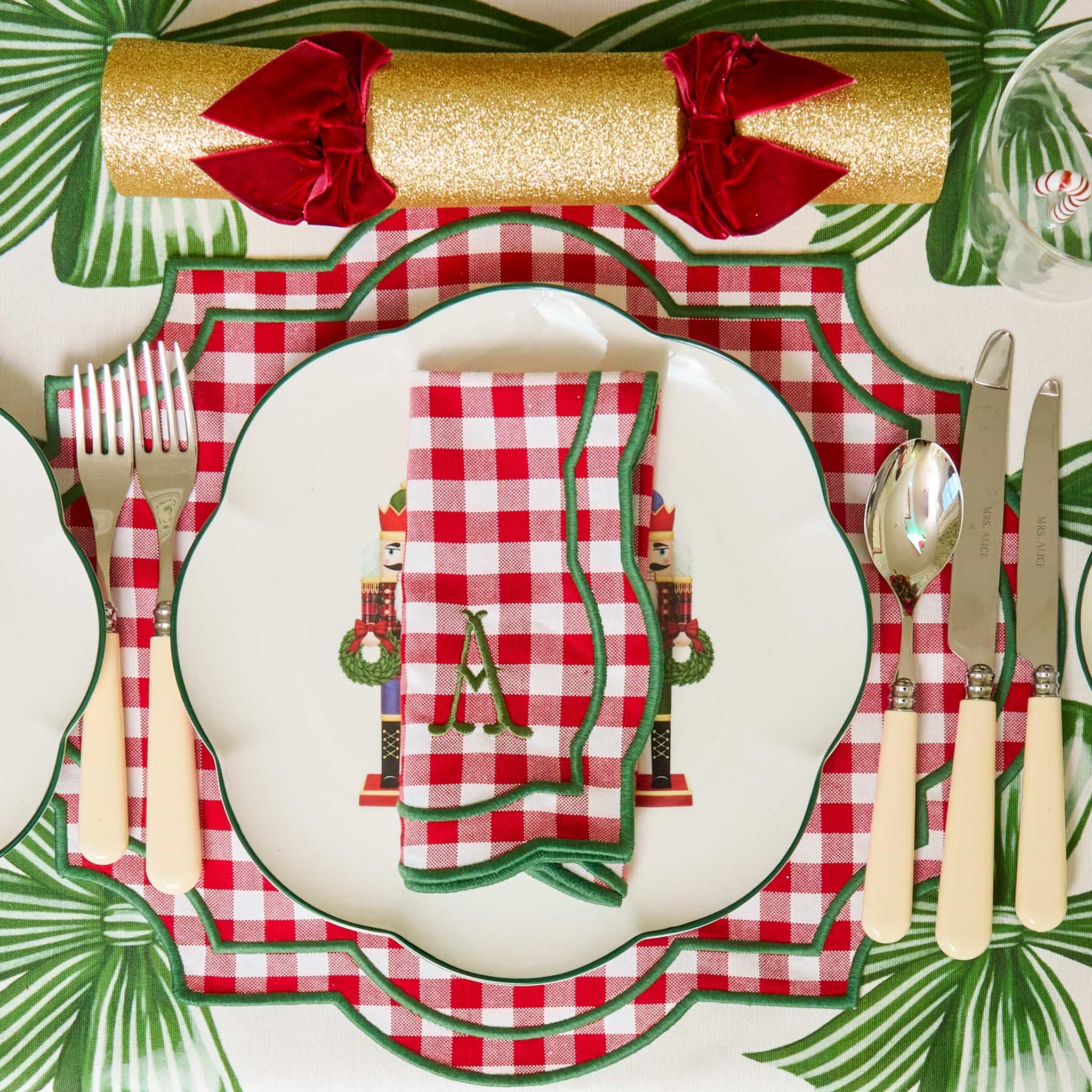 Red & Green Felix Gingham Placemats & Napkins (Set of 4)