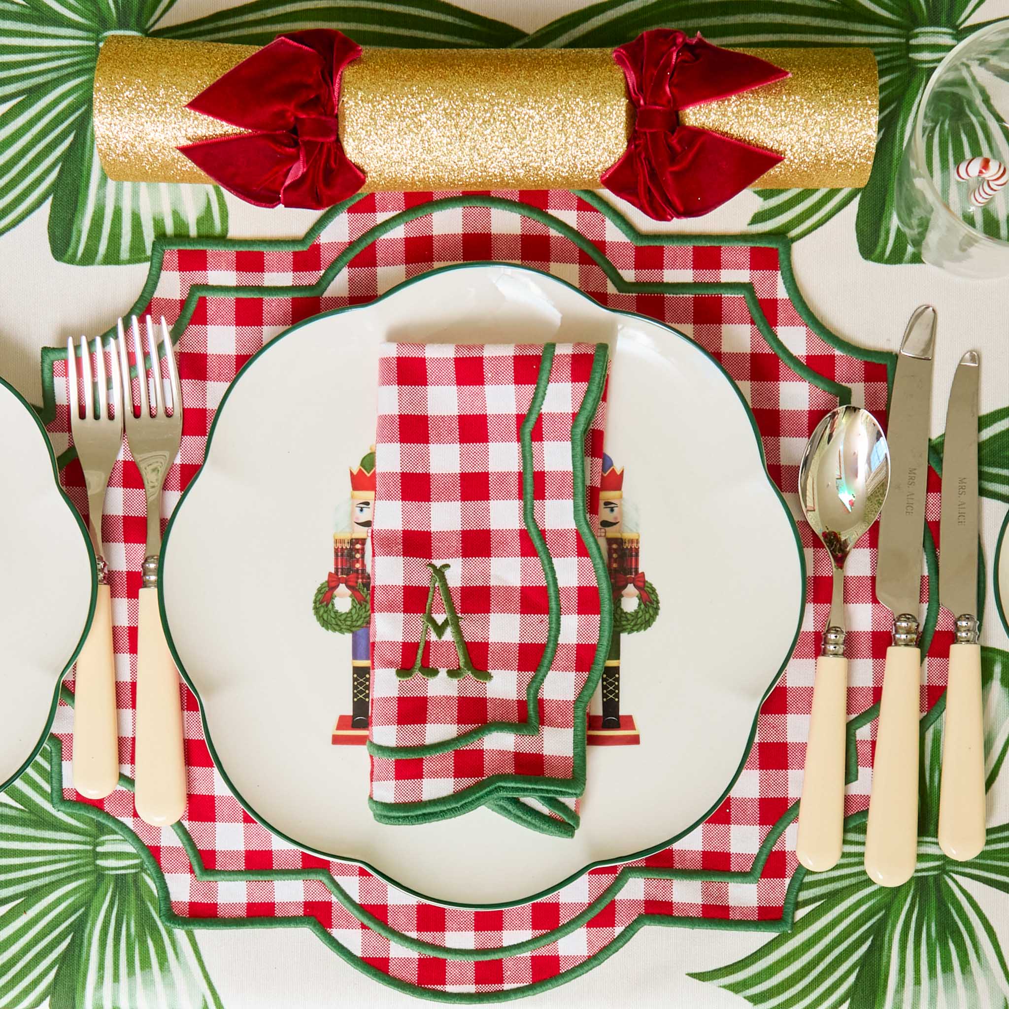 Red & Green Felix Gingham Placemats & Napkins (Set of 4)