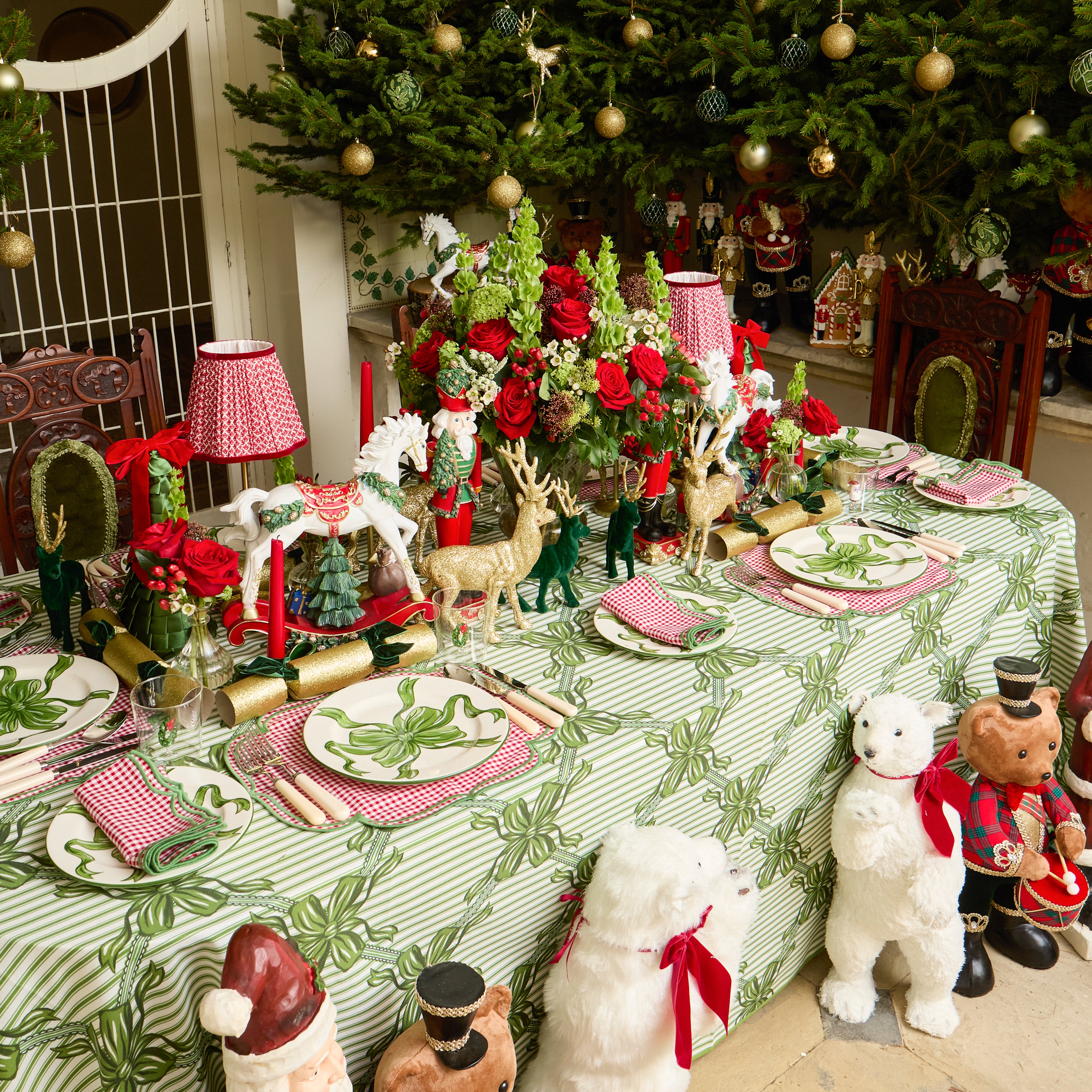 Green Audrey Bow Tablecloth