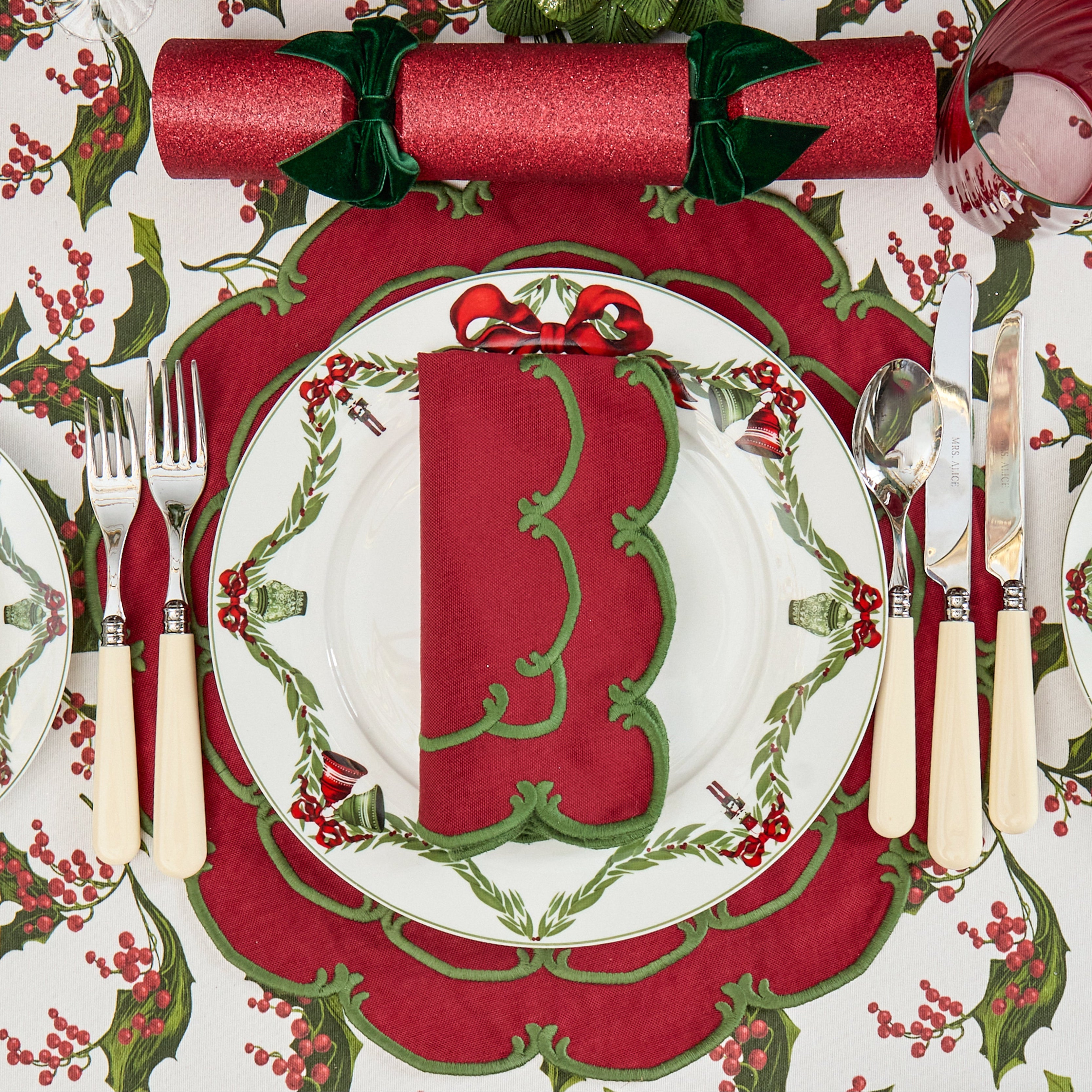 Red & Green Amanda Placemats (Set of 4)