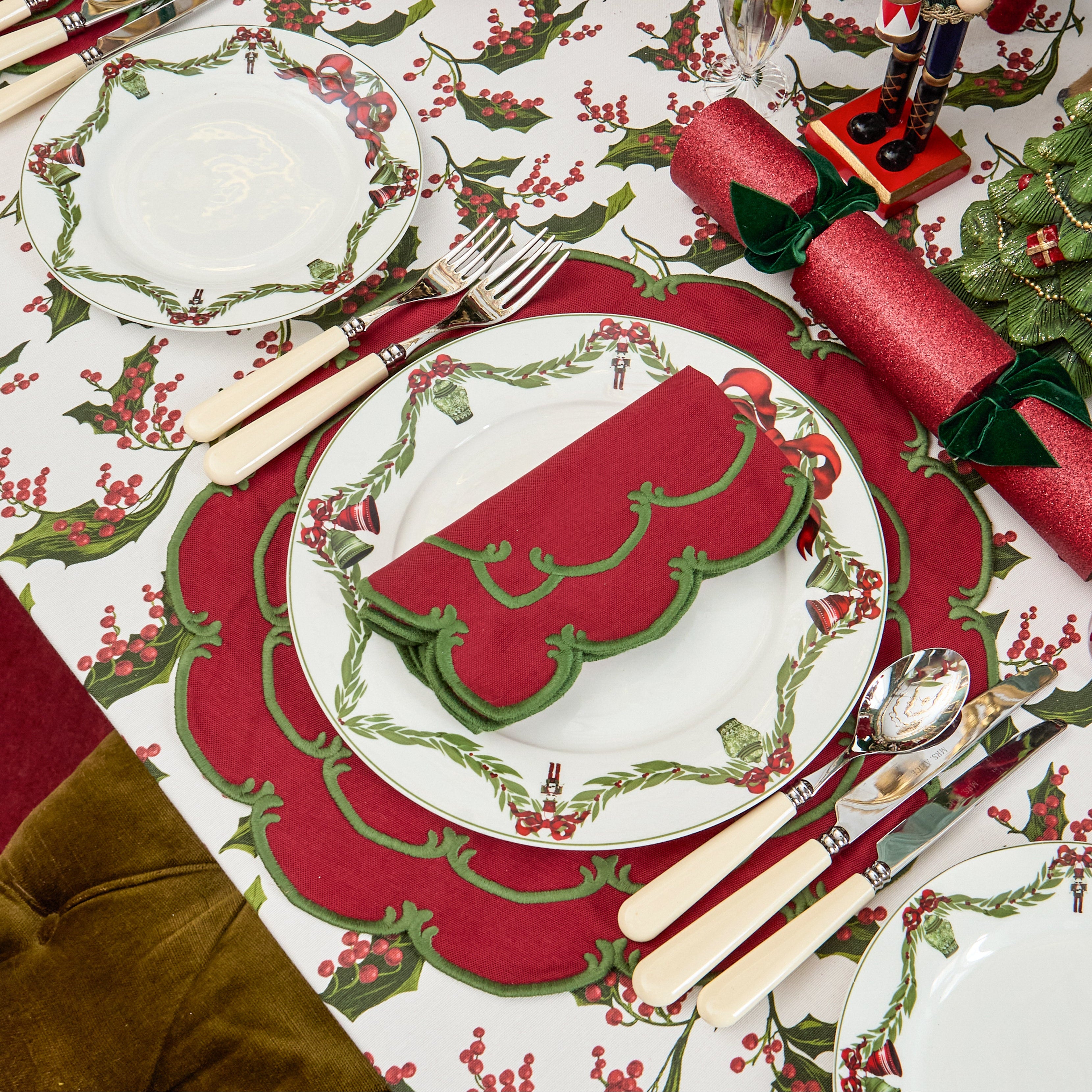 Red & Green Amanda Placemats (Set of 4)