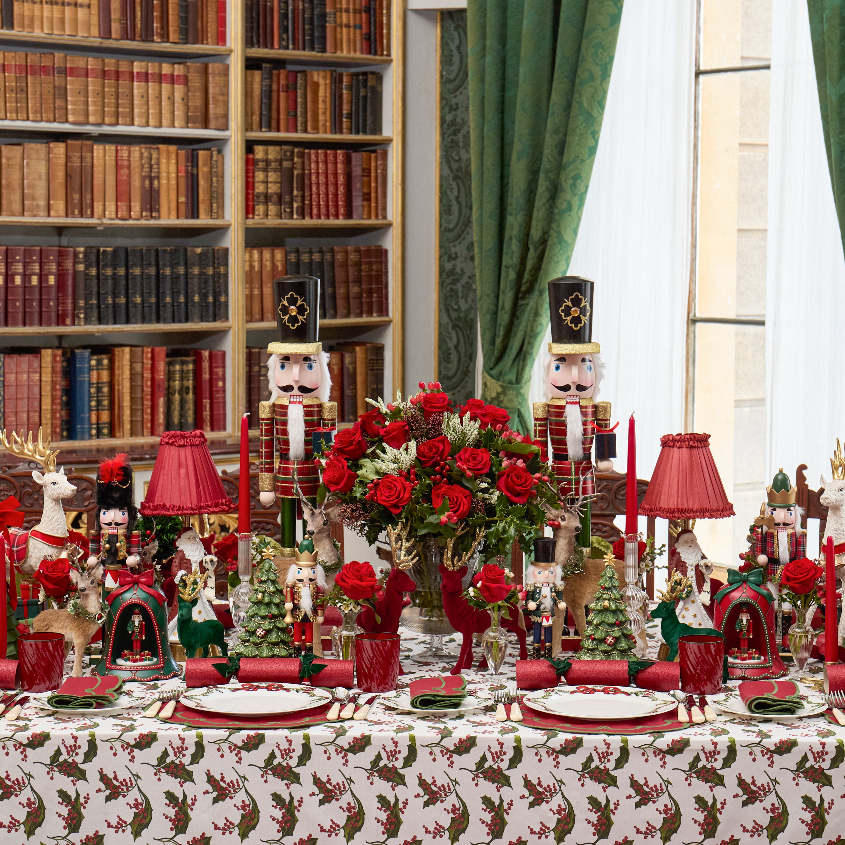 Christmas Bells with Nutcracker (Pair)