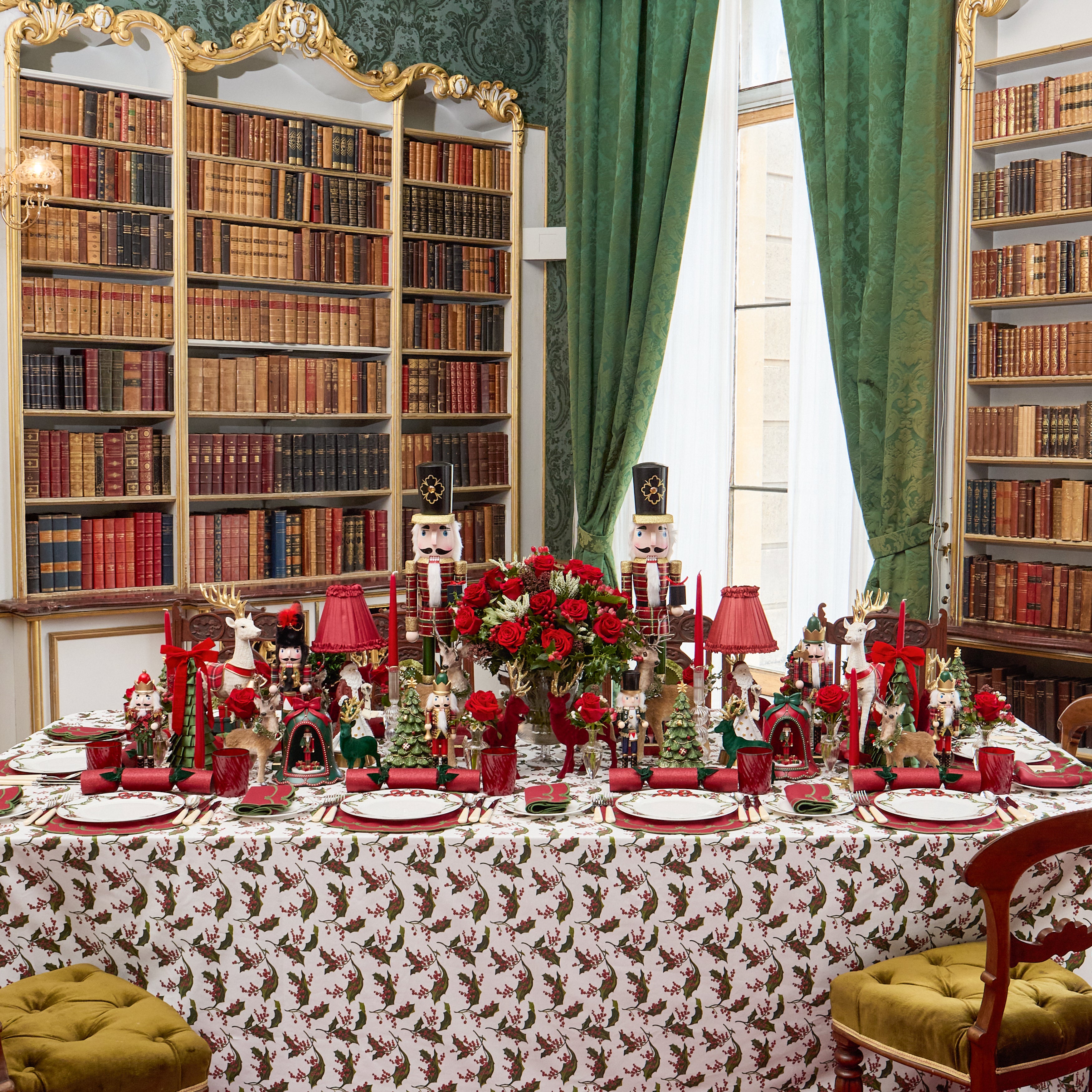 Christmas Bells with Nutcracker (Pair)