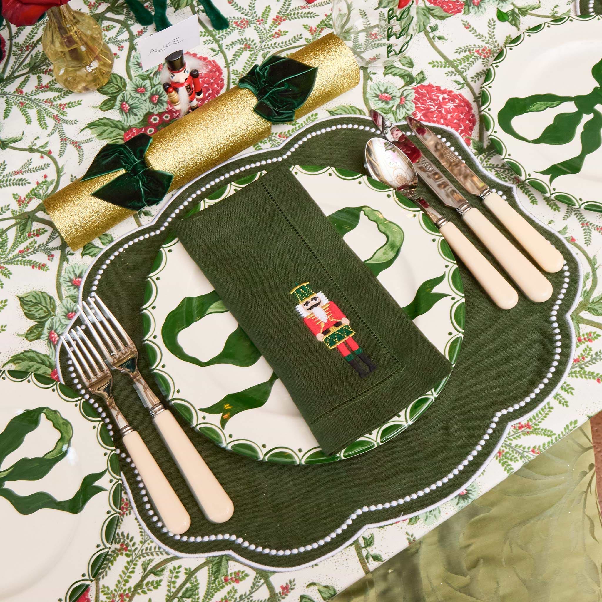 Forest Green Eloise Linen Placemats (Set of 4)