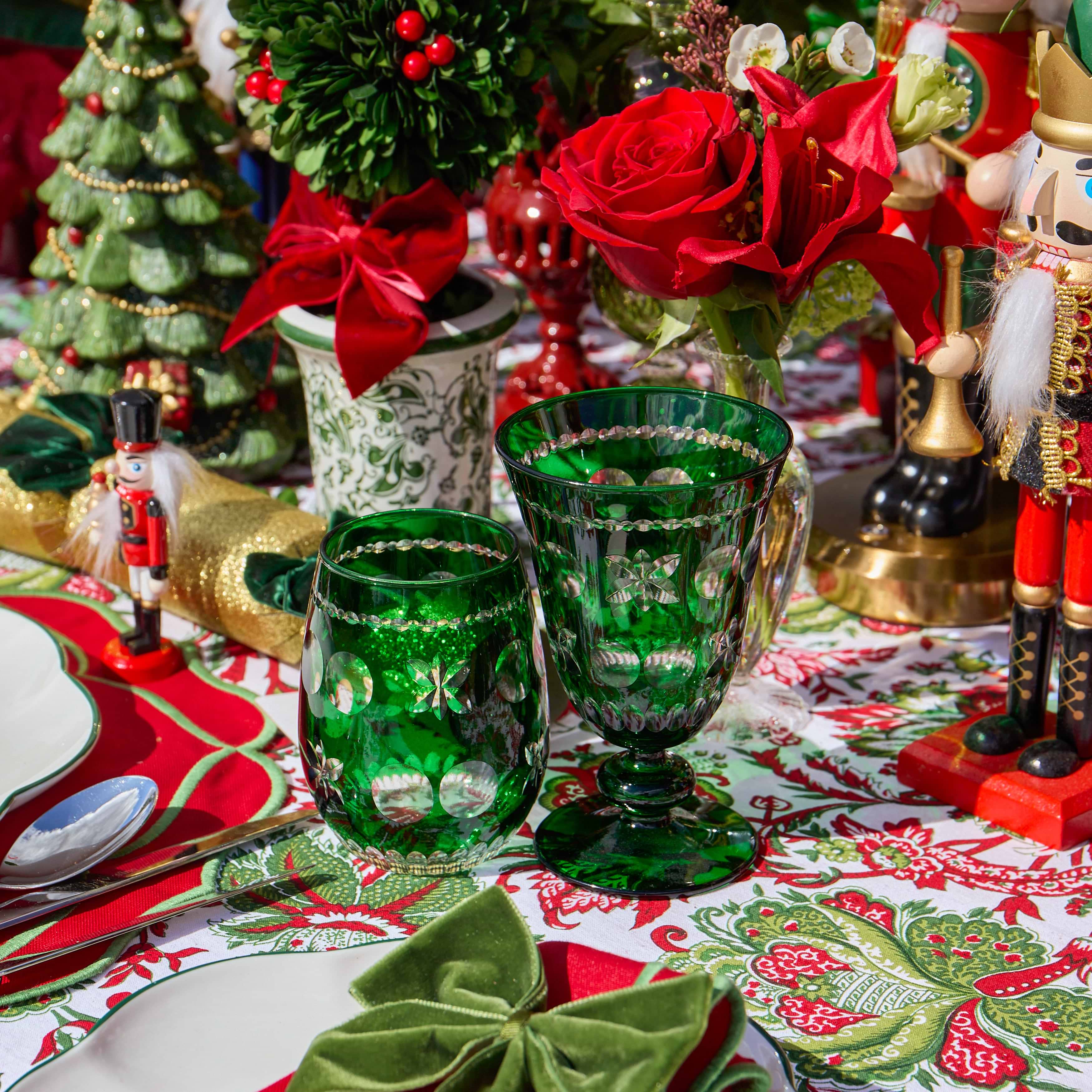 Emerald Anita Engraved Water Glasses (Set of 4)