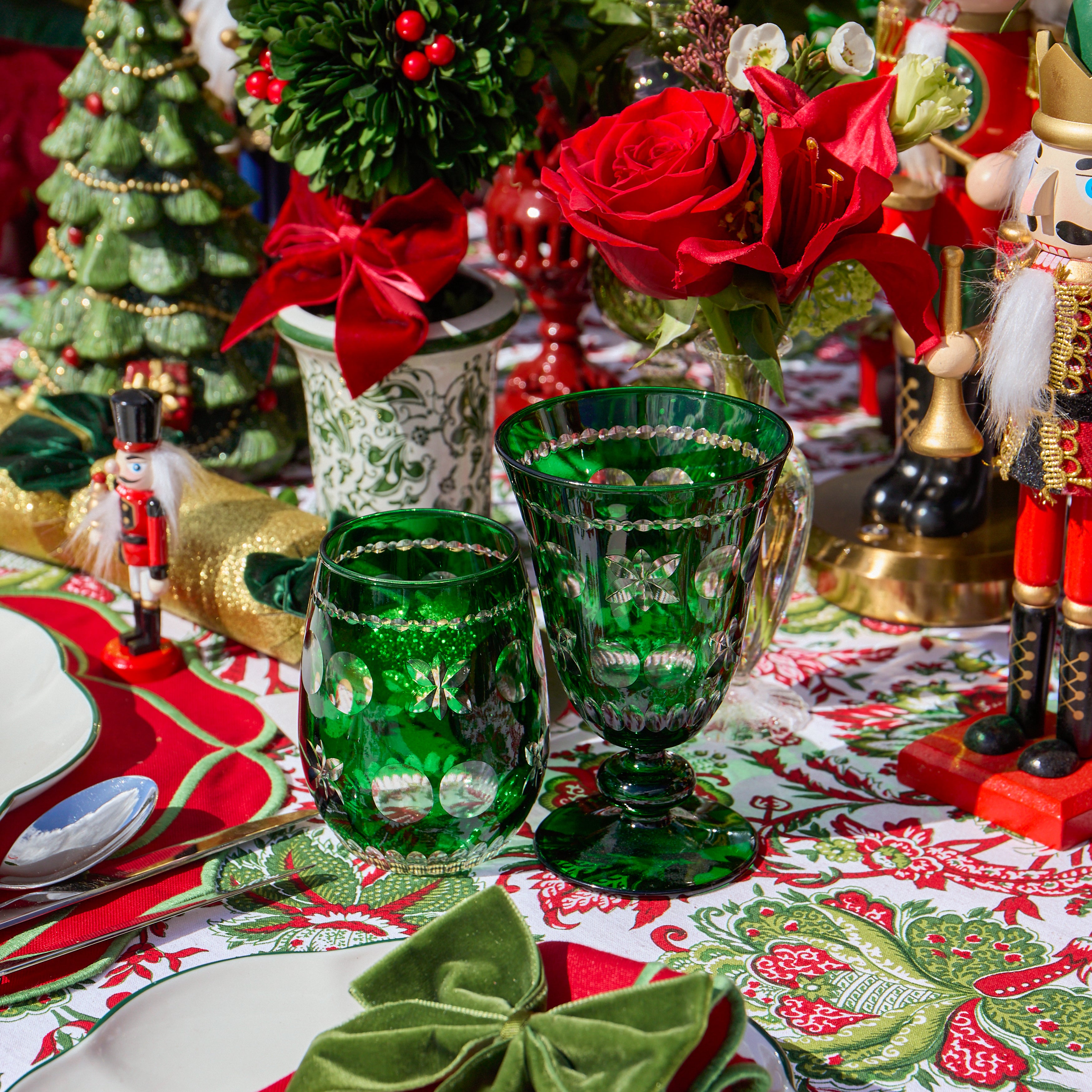 Emerald Anita Engraved Water Glasses (Set of 4)