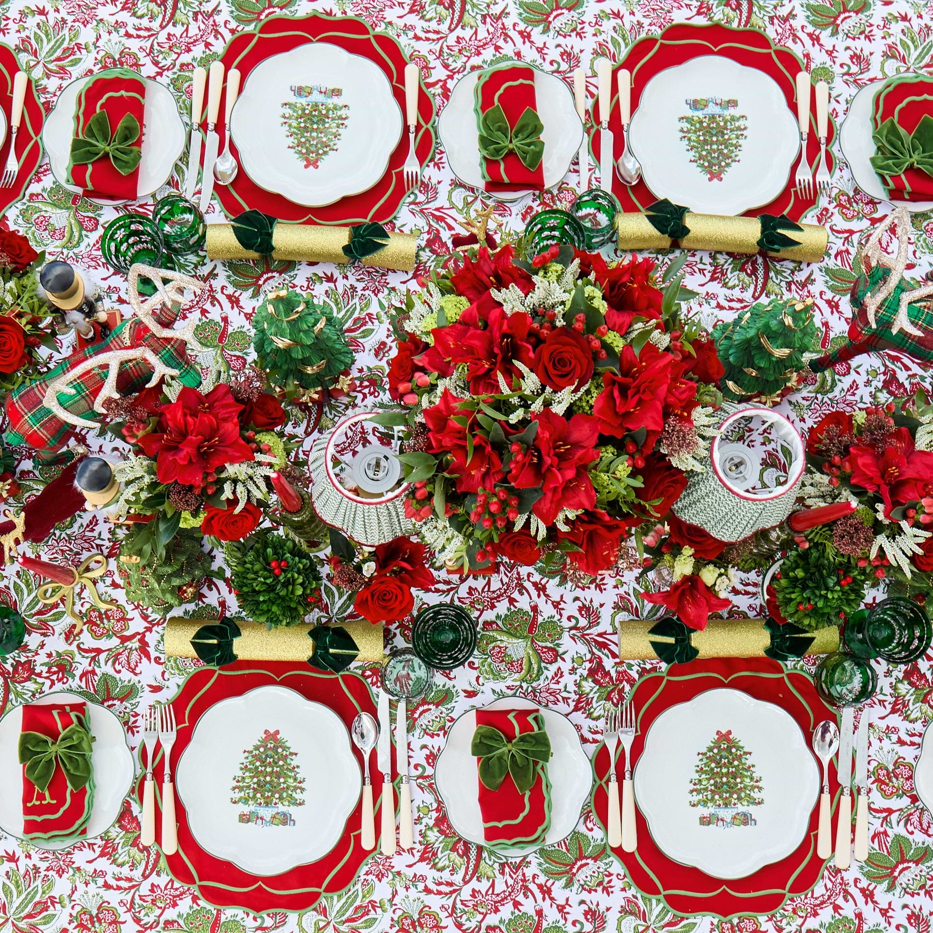 Red & Green Sylvia Placemats (Set of 4)