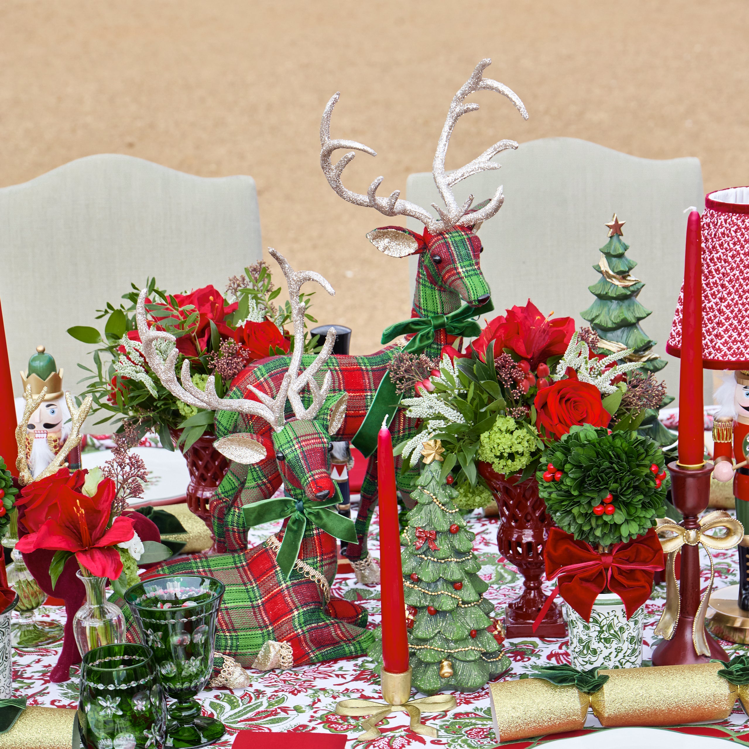 Tartan Standing Reindeer (Pair)