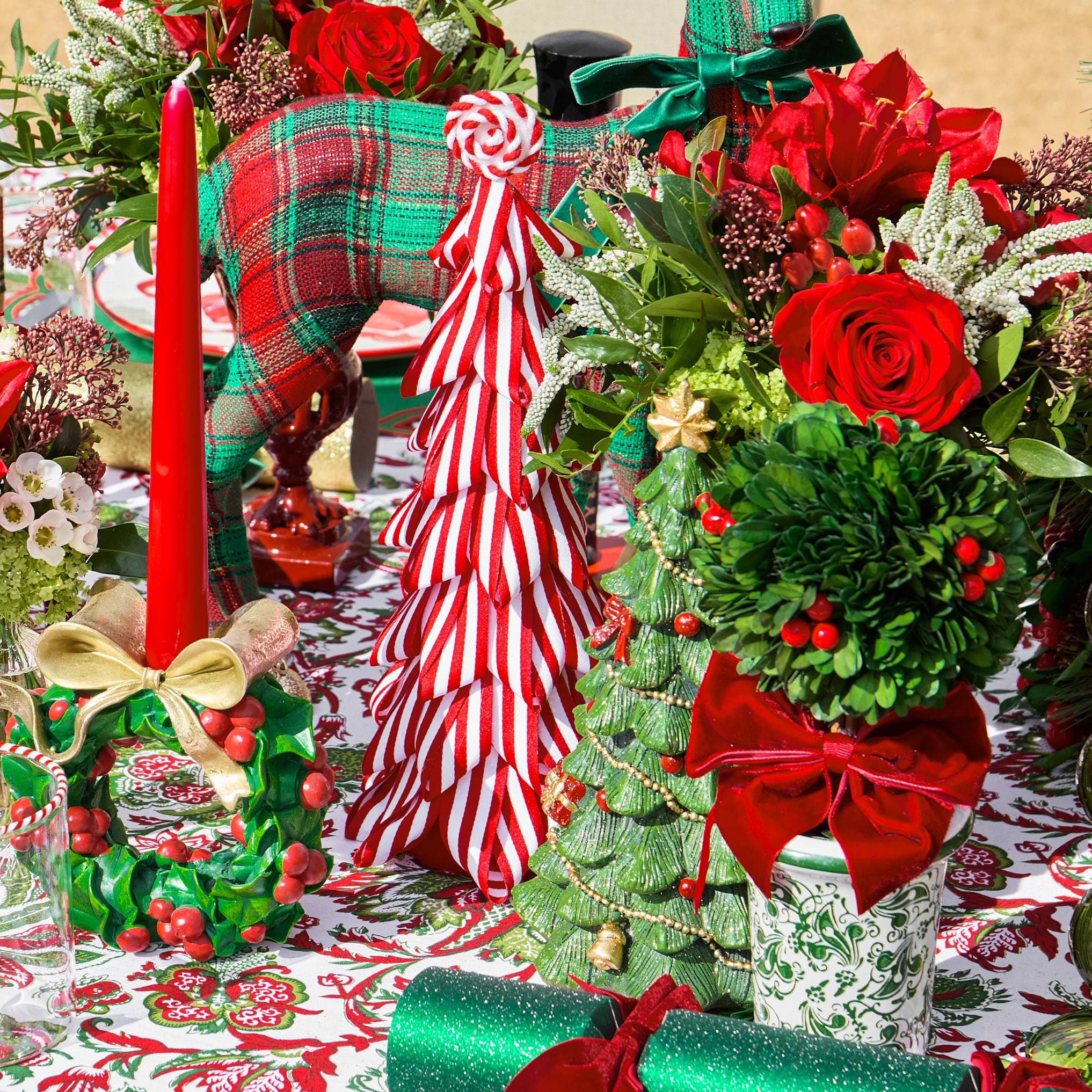 Holly & Berry Wreath Candle Holder (Pair)