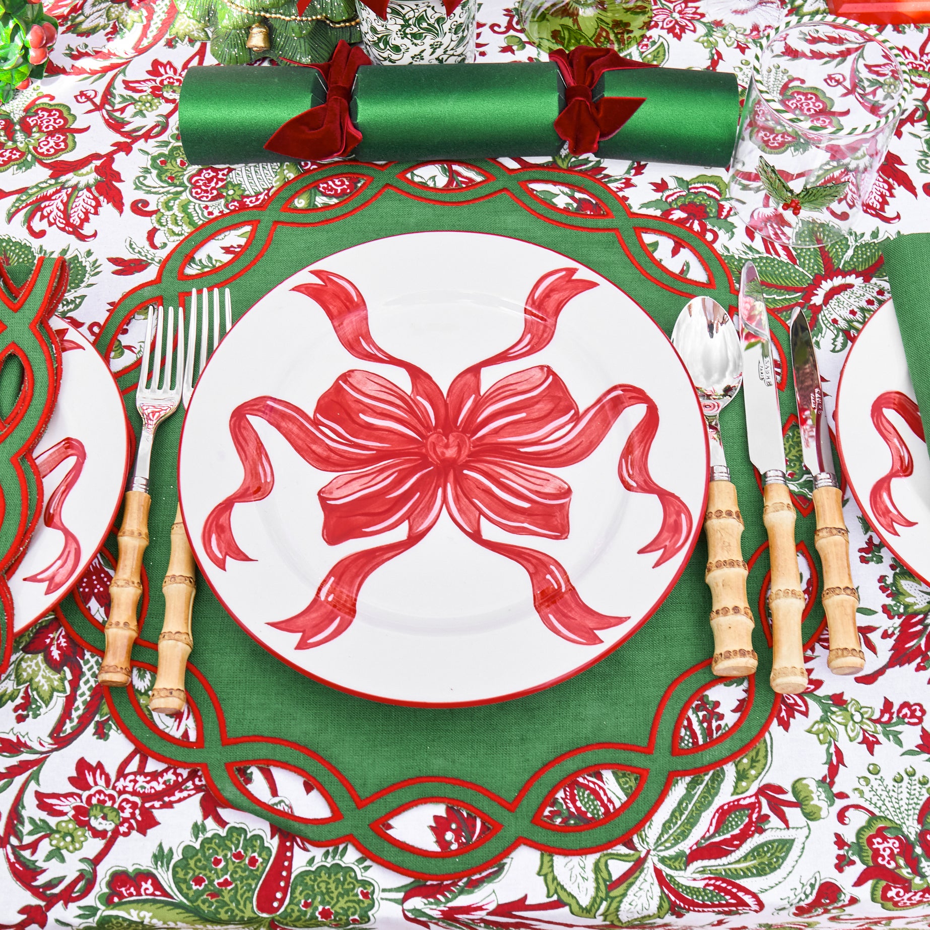 Emerald & Red Julia Placemats (Set of 4)