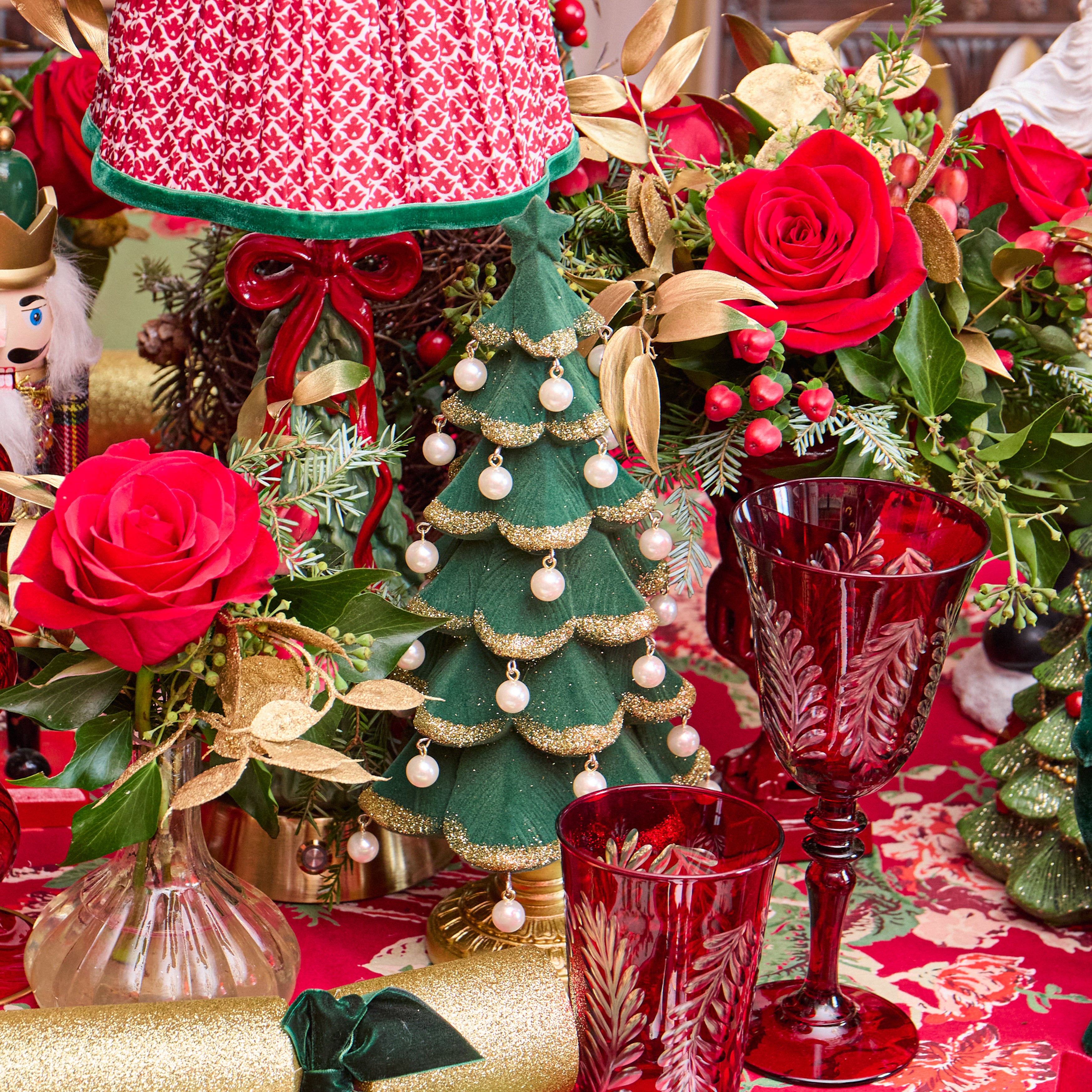Forest Green & Pearl Tree (Pair) - 30cm