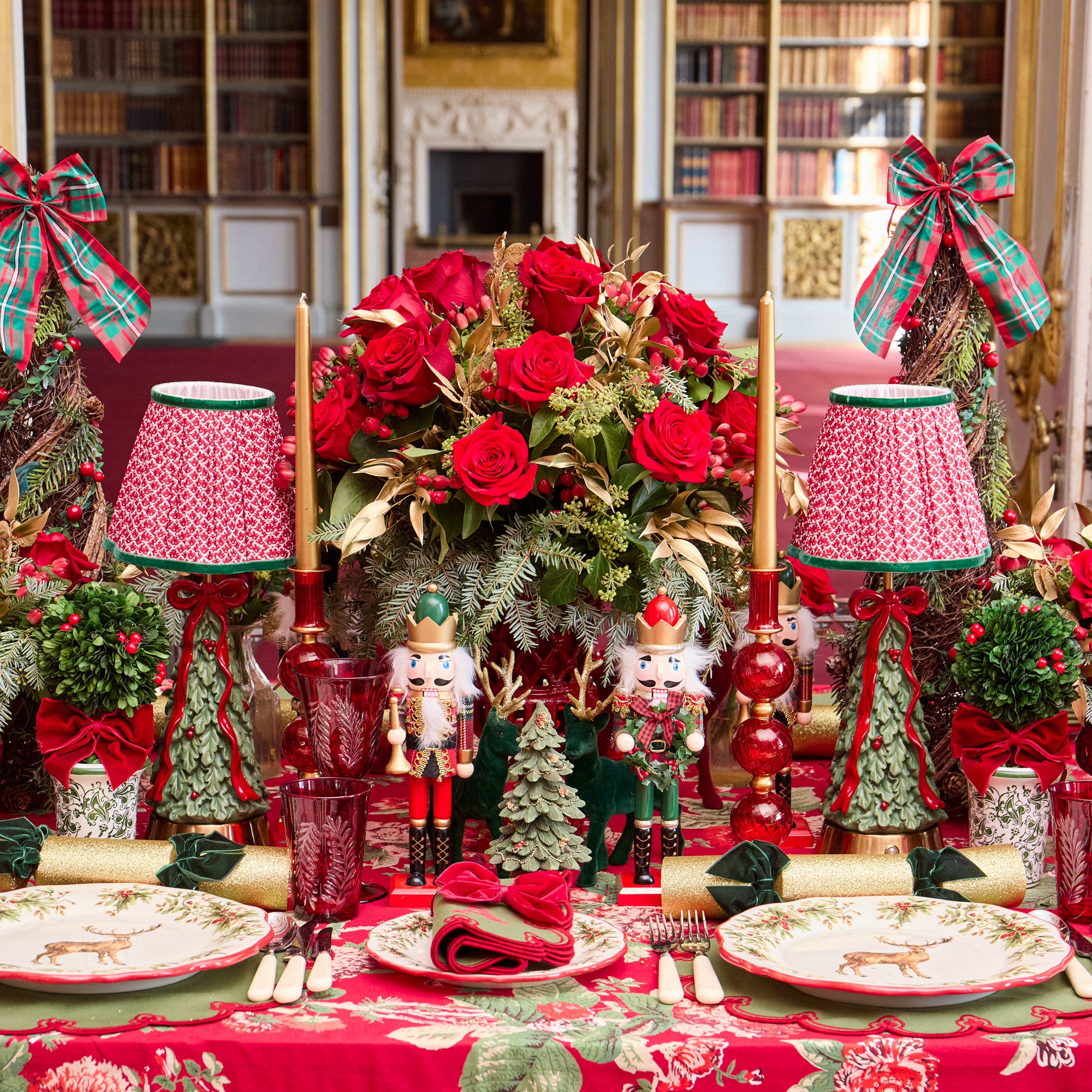 Red & Gold Camille Candle Holders (Pair)