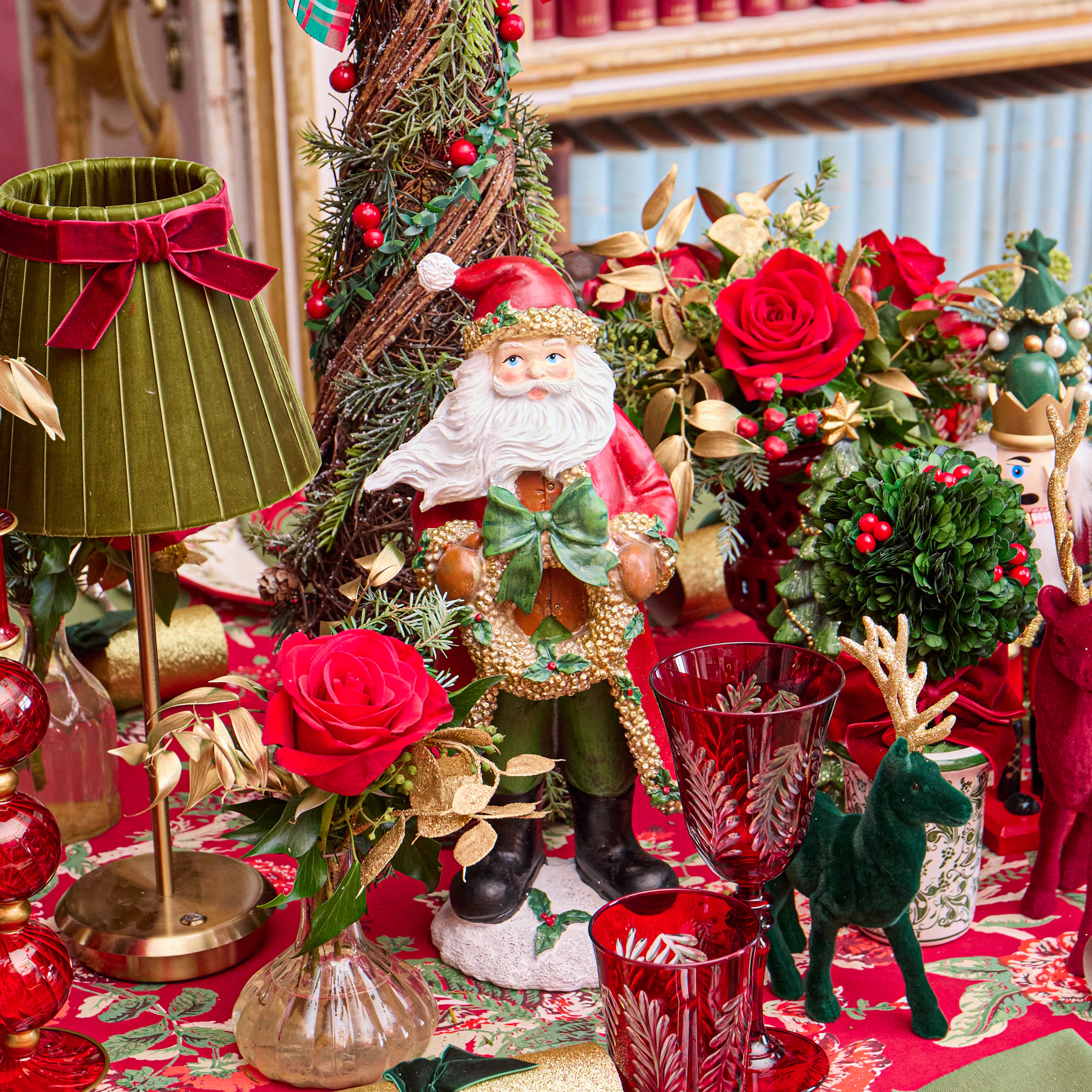 Santa with Gold Wreath
